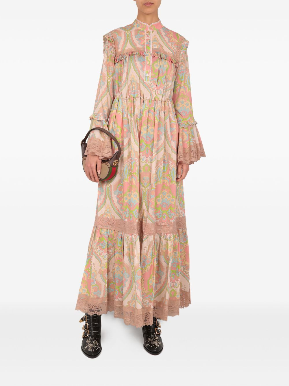 floral-print ruffle dress - 2