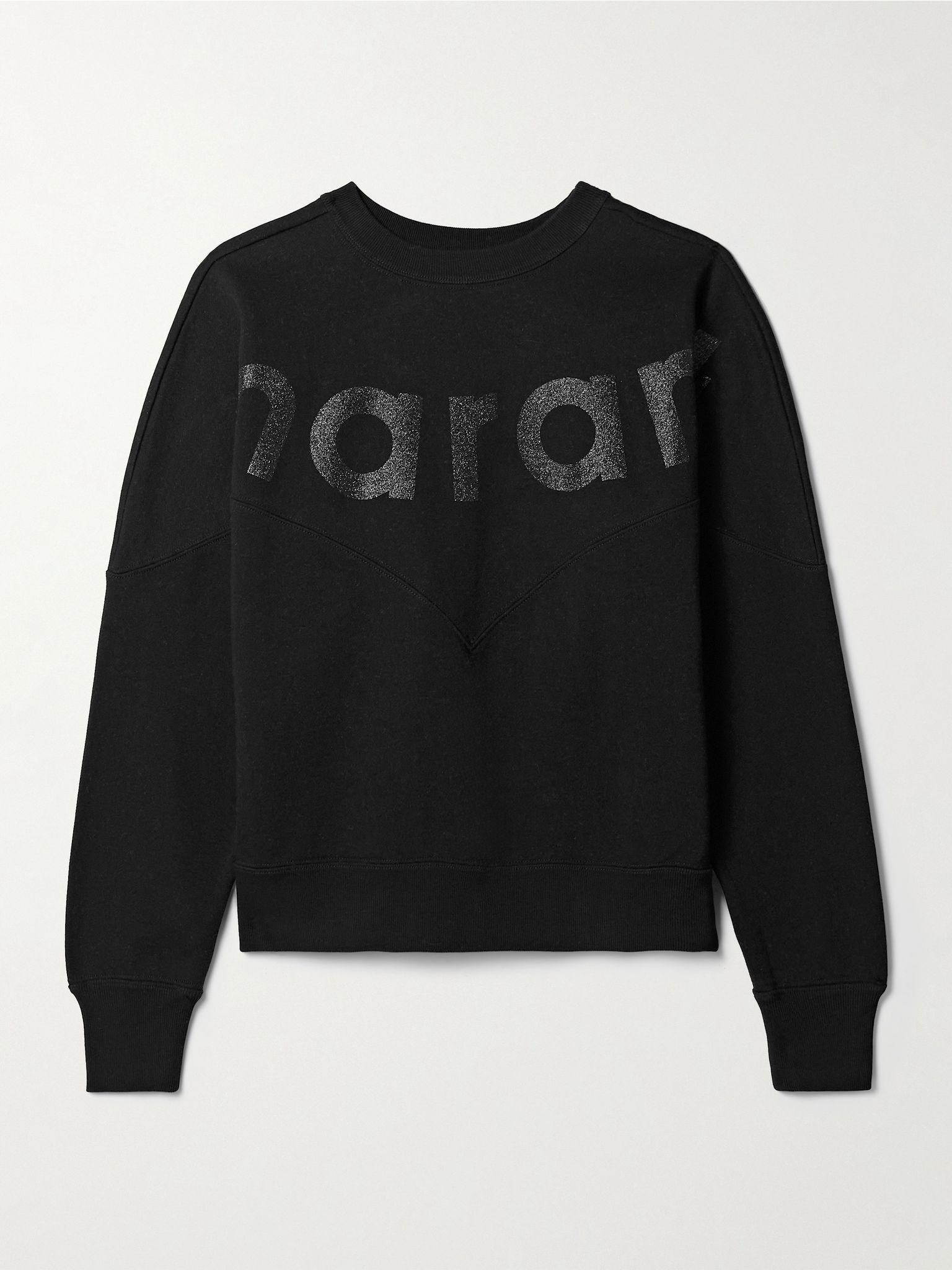Houston glittered cotton-blend jersey sweatshirt Black - 1
