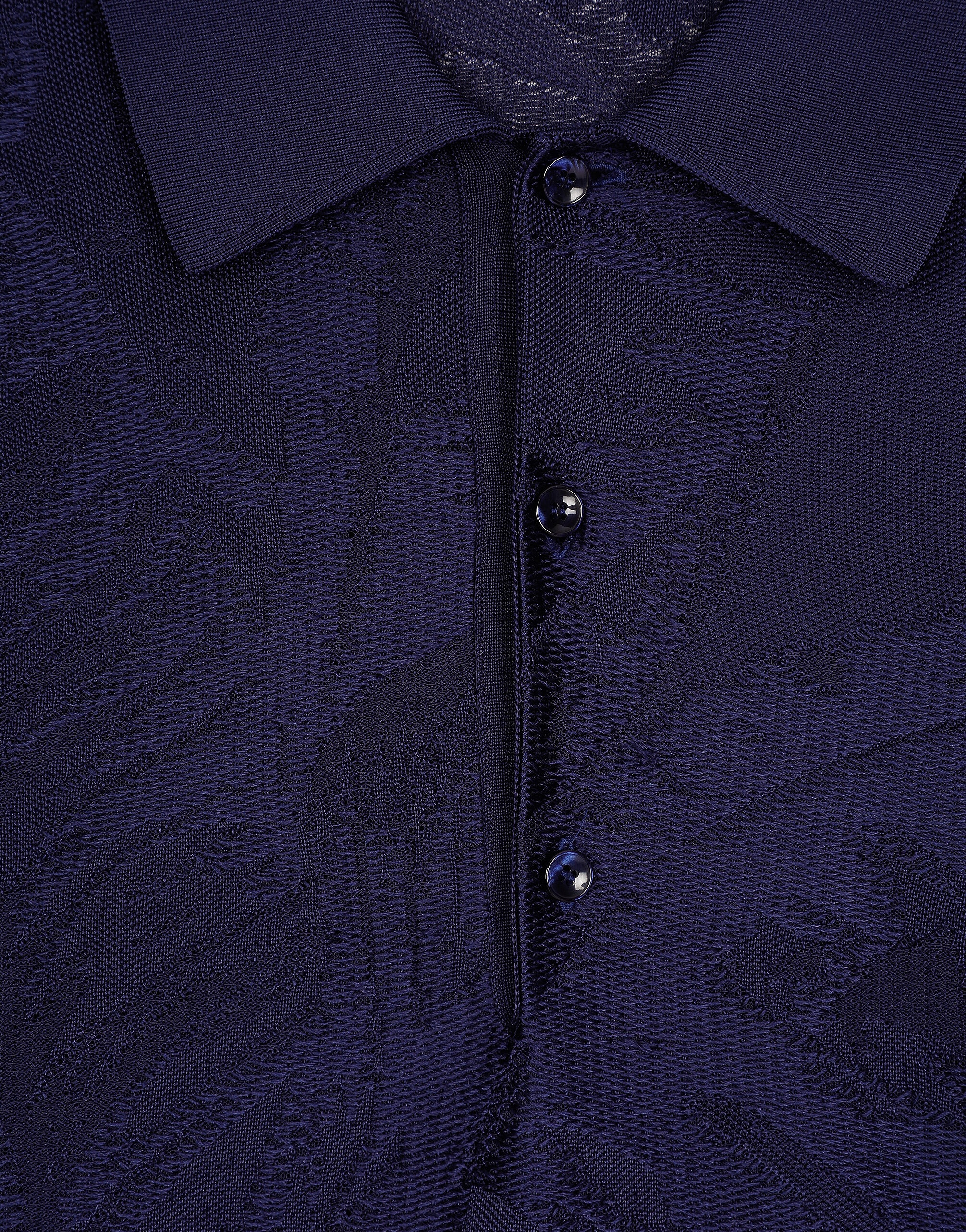 Oversize short-sleeved silk jacquard polo-shirt - 3