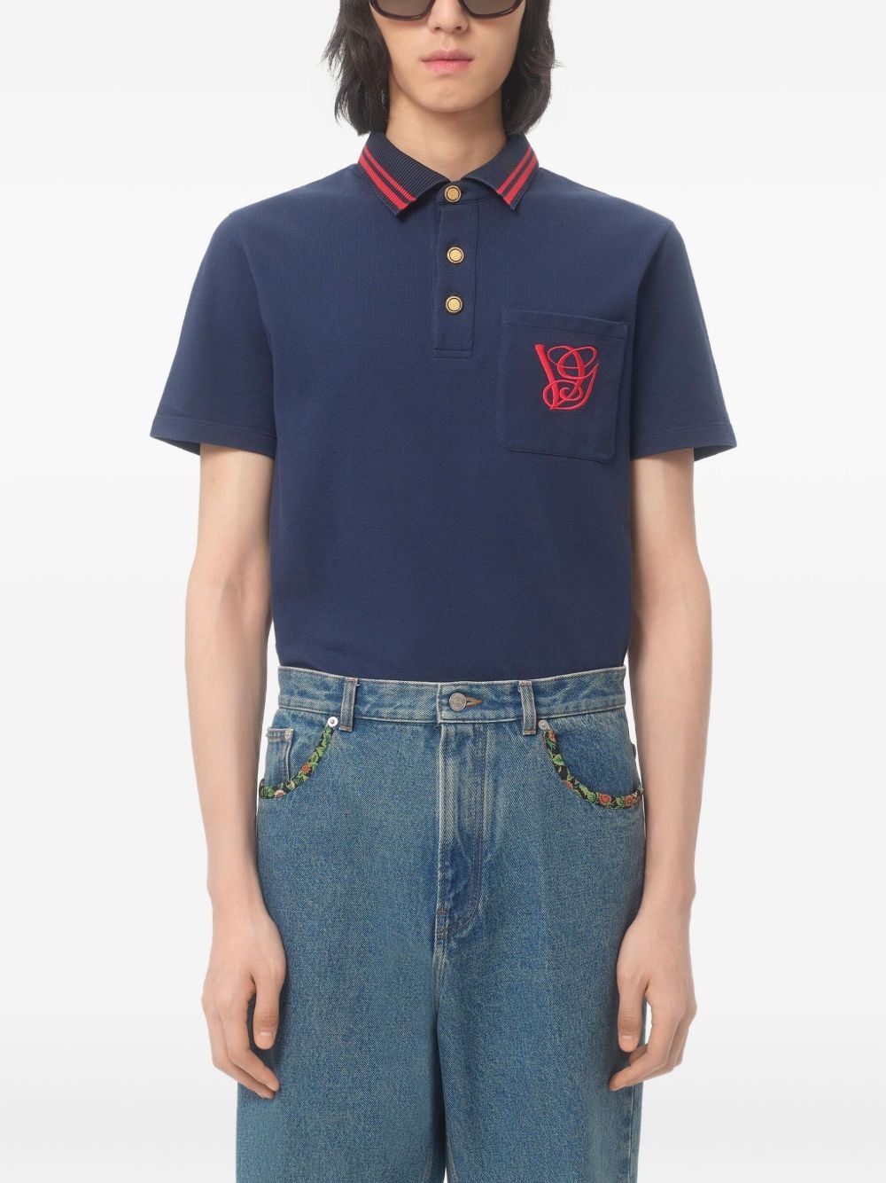 COTTON PIQUÉ POLO SHIRT WITH VG EMBROIDERY - 3