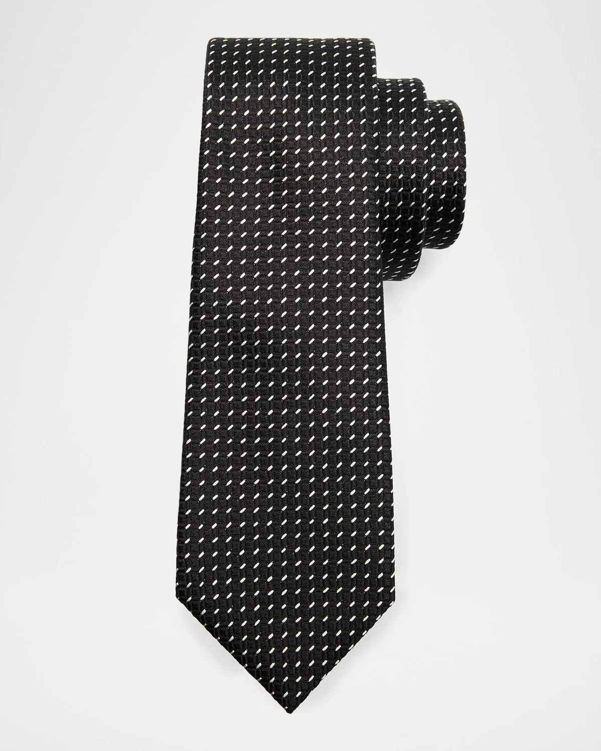 Men's Micro Dash Mulberry Silk Tie - 1