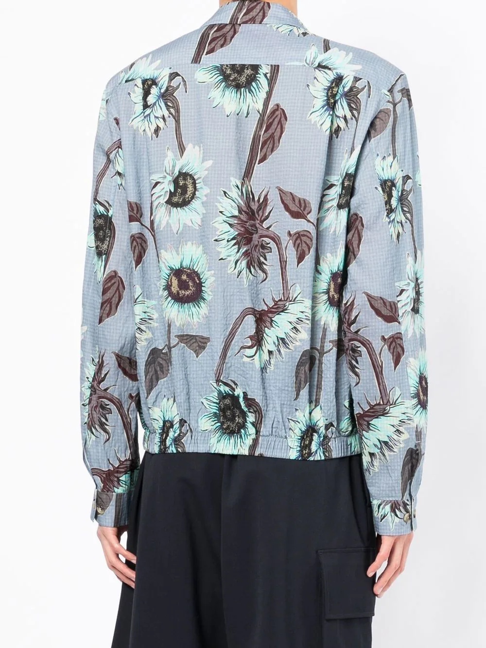 floral-print elasticated-hem shirt - 4