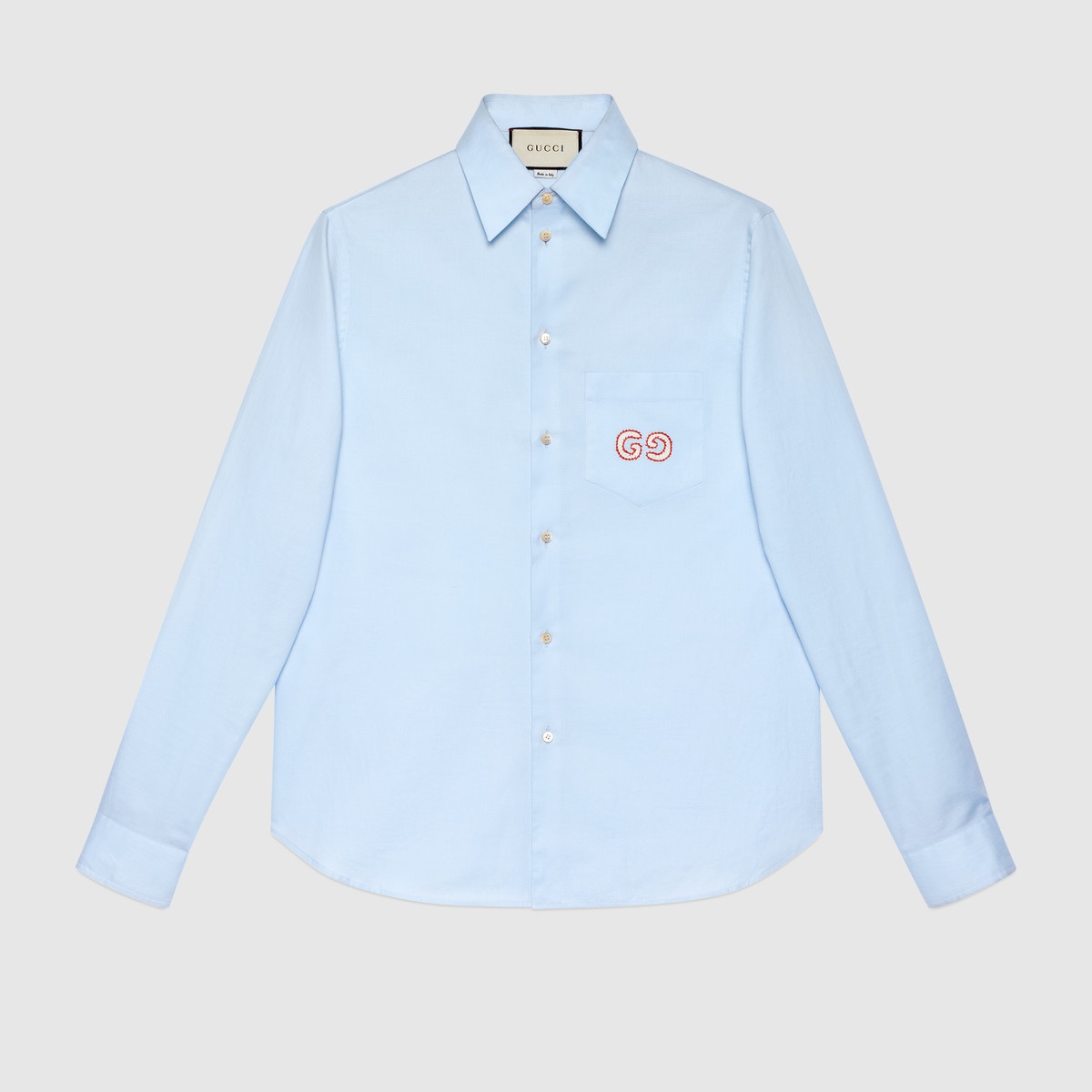 Oxford cotton shirt with GG - 1