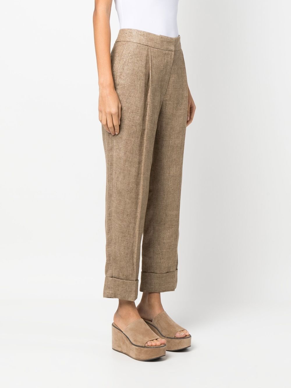 high-waisted cropped trousers - 3