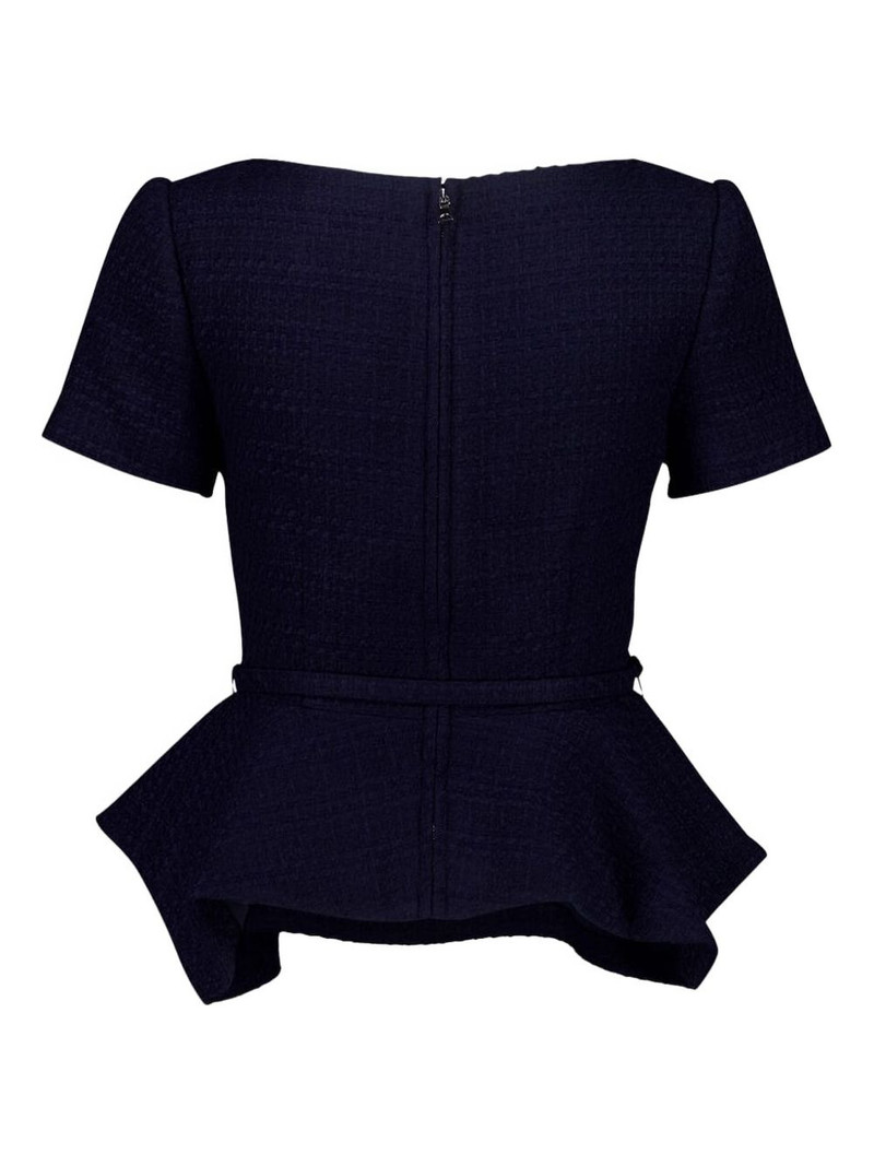 ROLAND MOURET asymmetric twist boucle top outlook