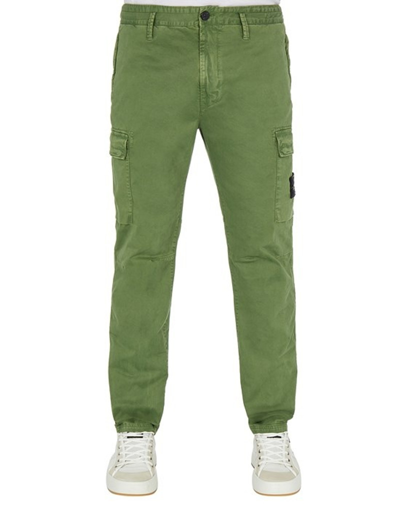 30404 STRETCH BROKEN TWIL_ GARMENT DYED 'OLD' TREATMENT OLIVE GREEN - 1