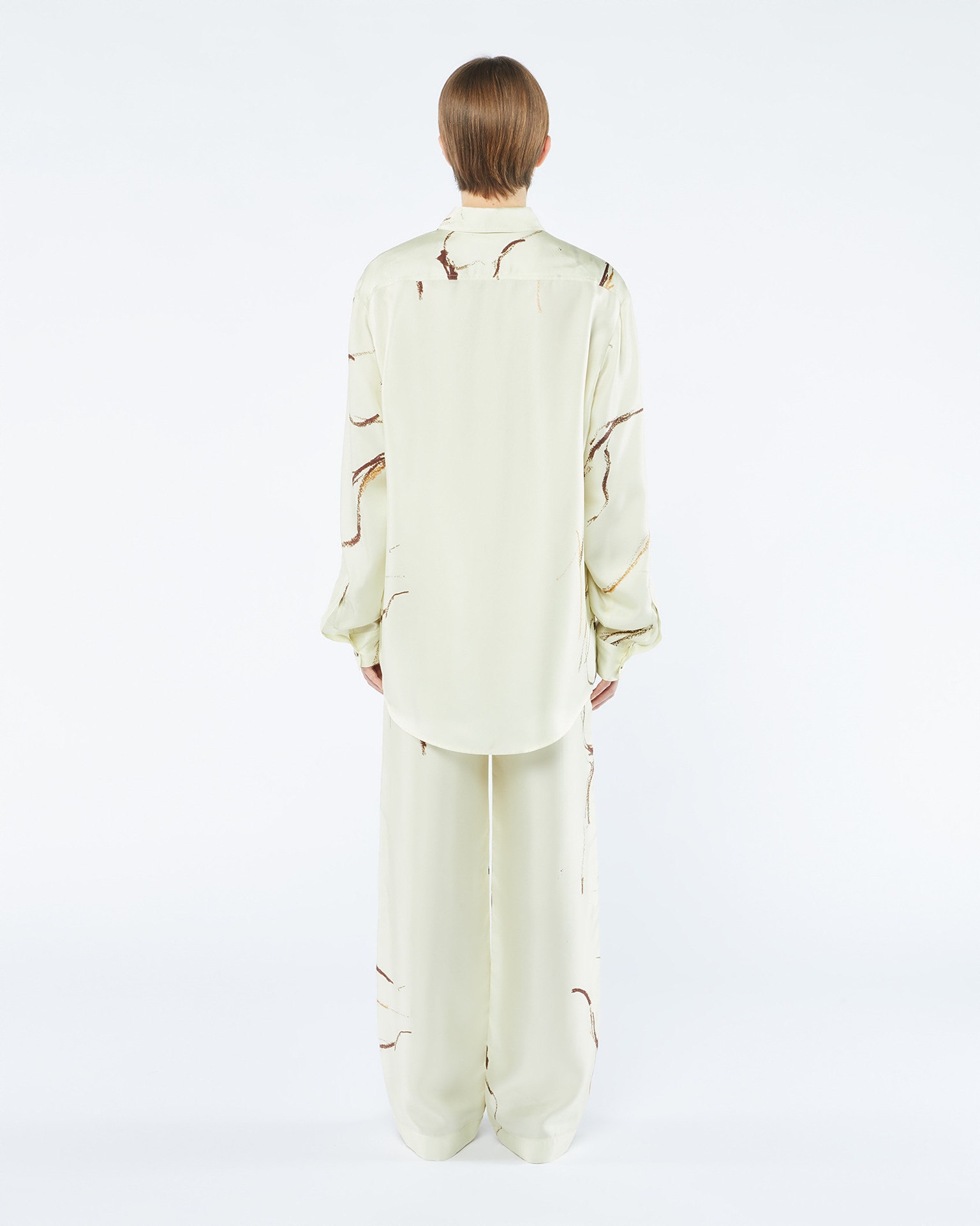 SABRIN - Printed twill silk shirt - Line drawing - 4