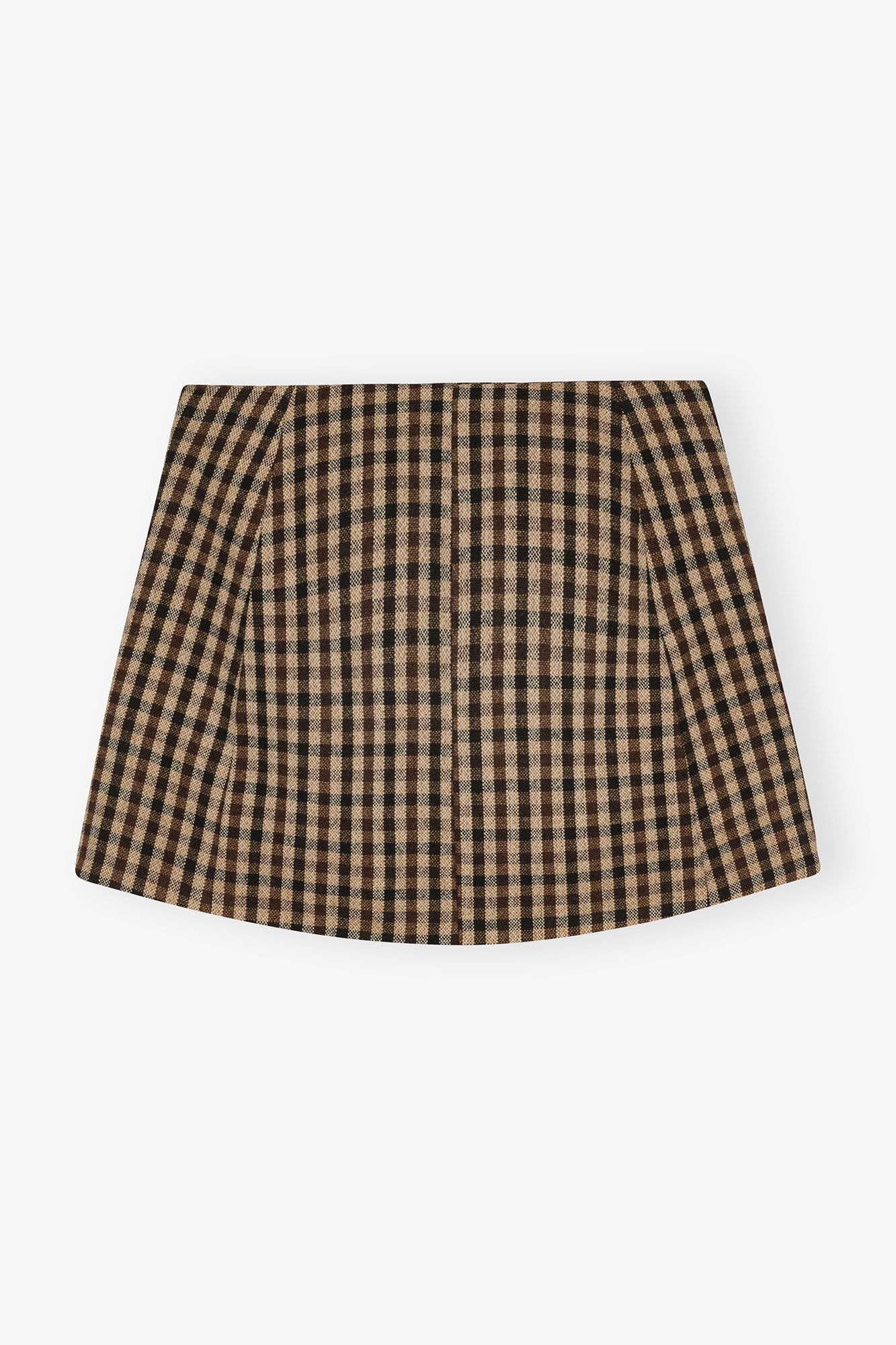 CHECK WOOL MINI SKIRT - 6