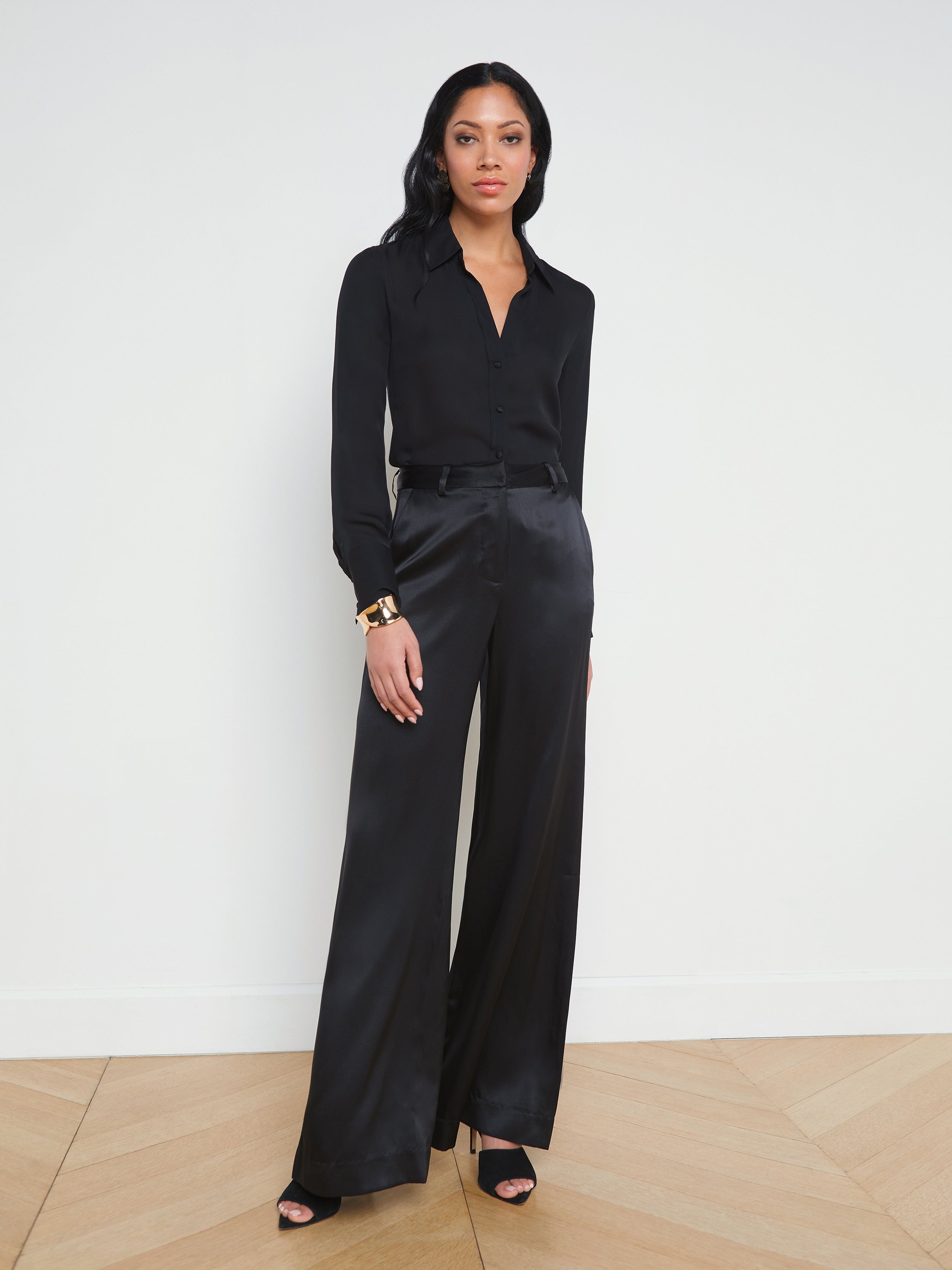 Pilar Silk Wide-Leg Pant - 2