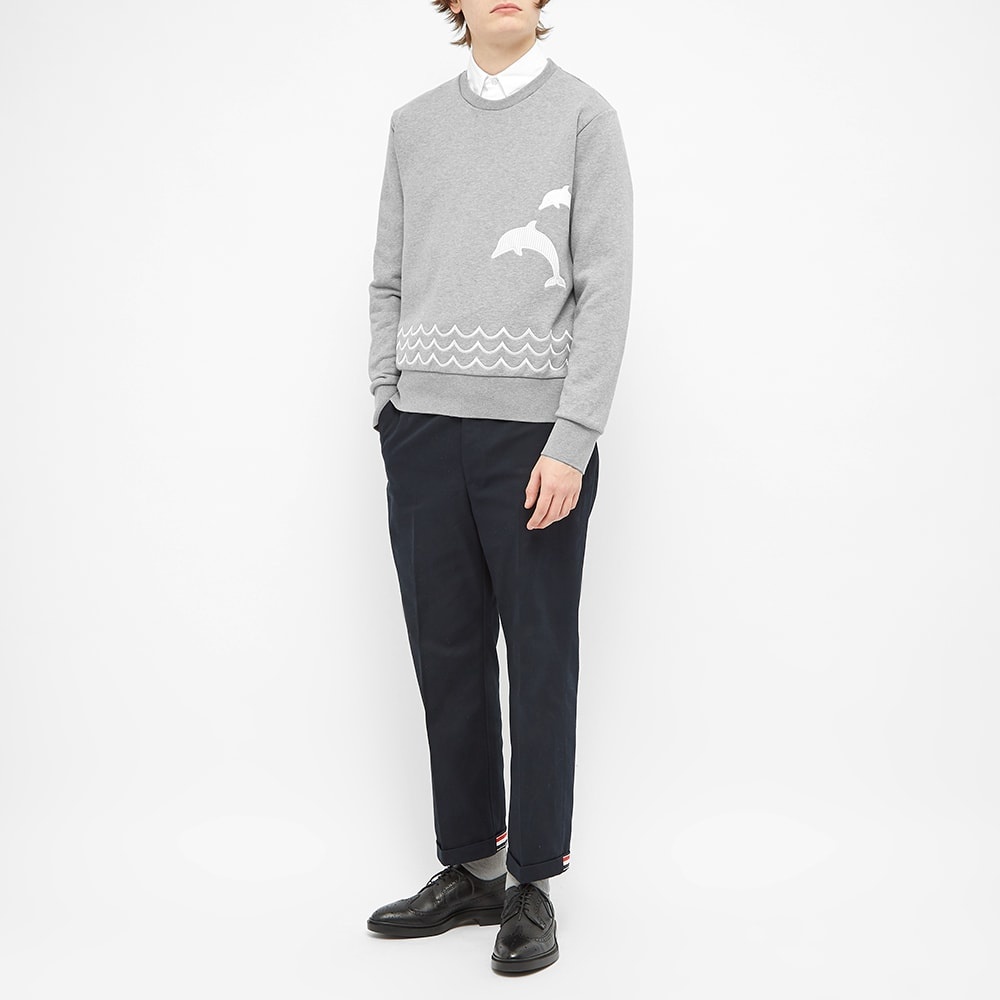 Thom Browne Dolphin Embroidered Crew Sweat - 6