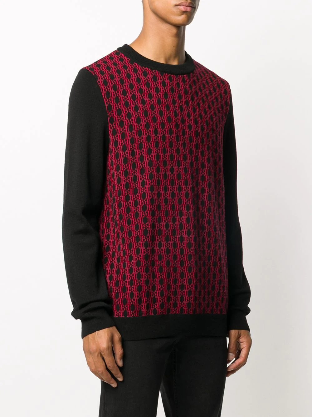 monogram intarsia knitted jumper - 3