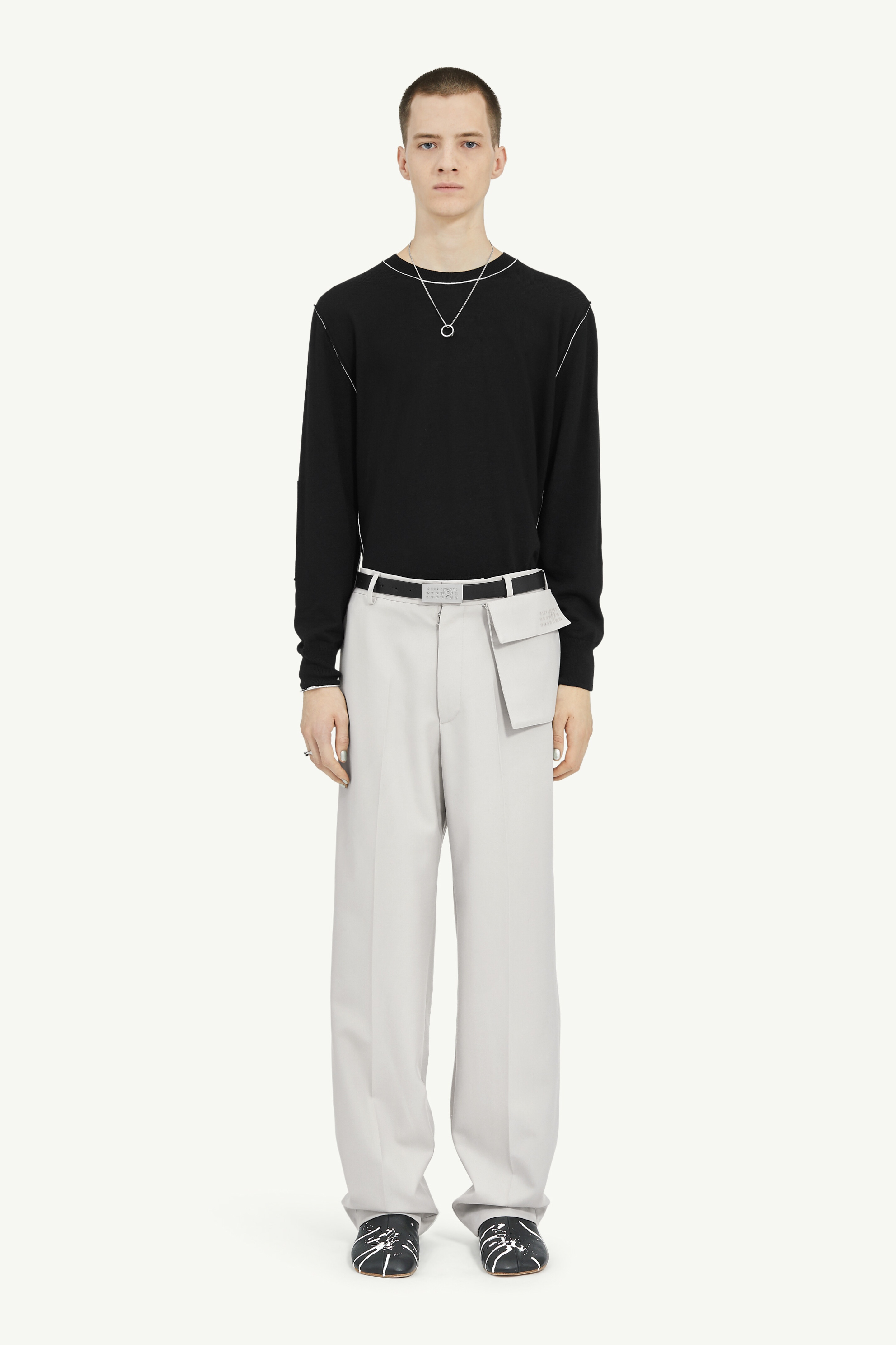 Straight Leg Tailoring Wool Trousers - 2
