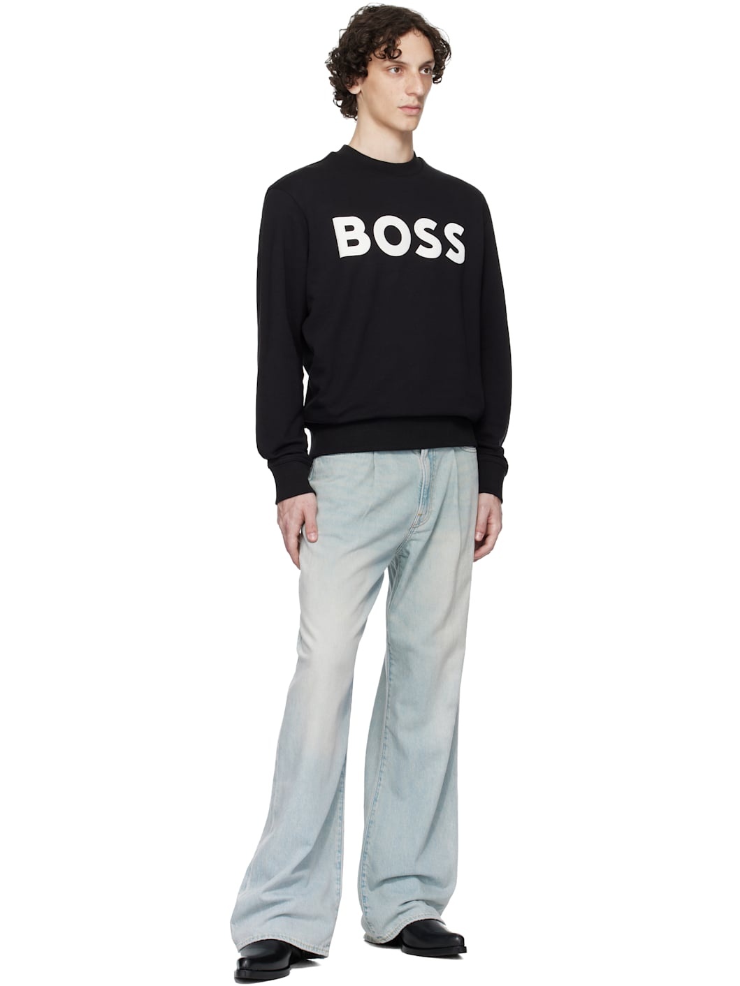 Black Relaxed-Fit Cotton-Terry Logo Sweatshirt - 4