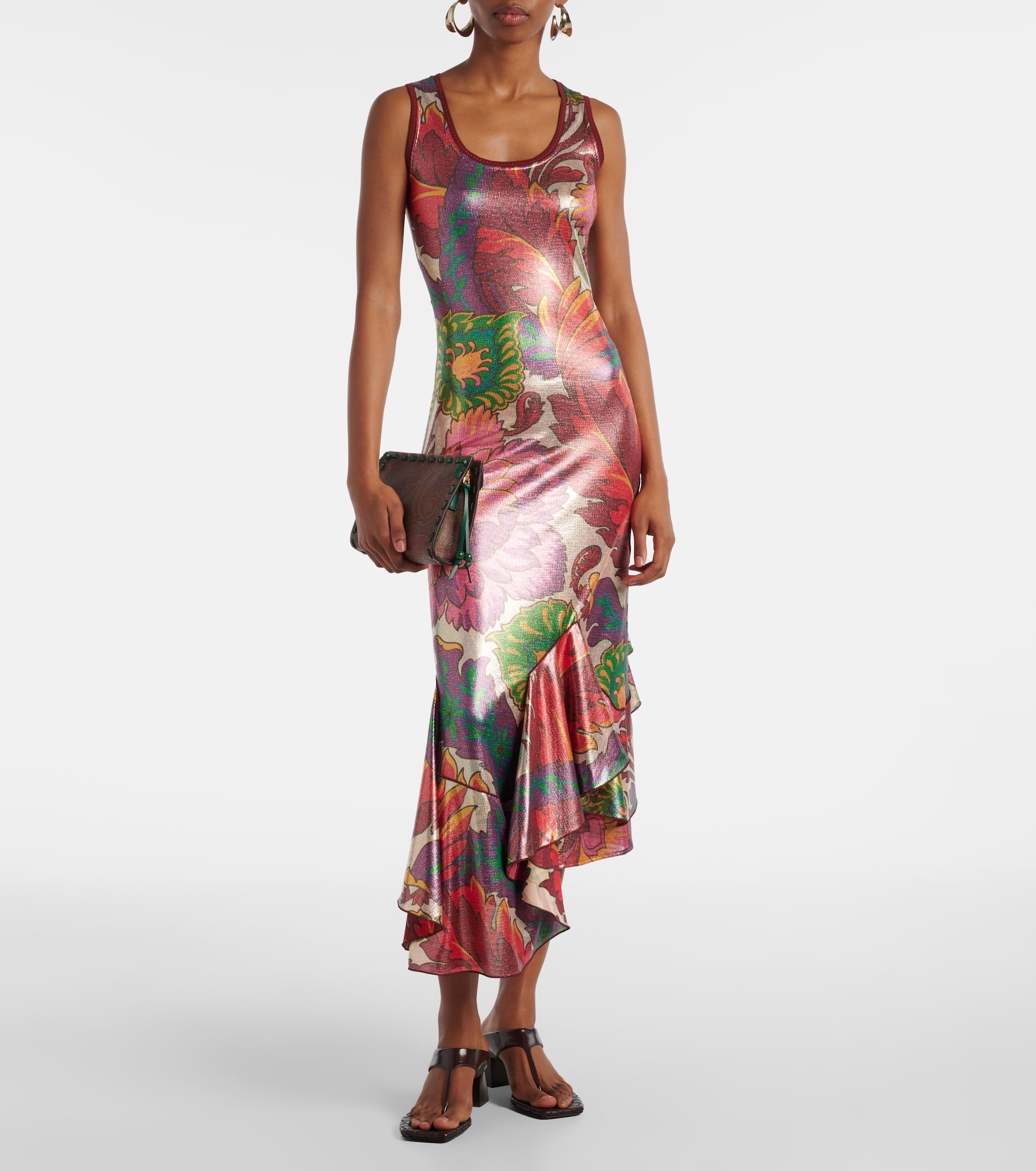 Printed satin maxi dress - 2