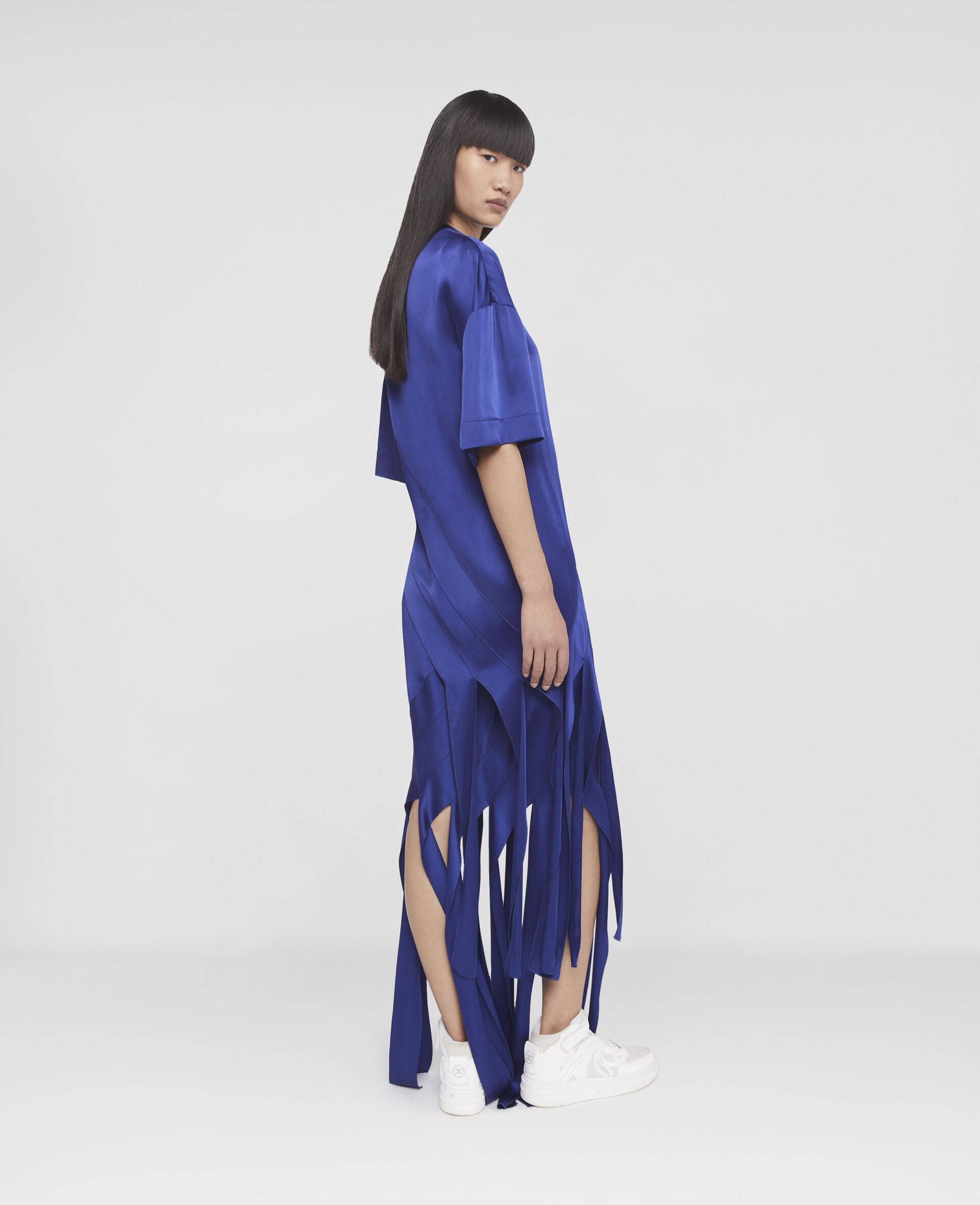 Satin Strips Midi Skirt - 3