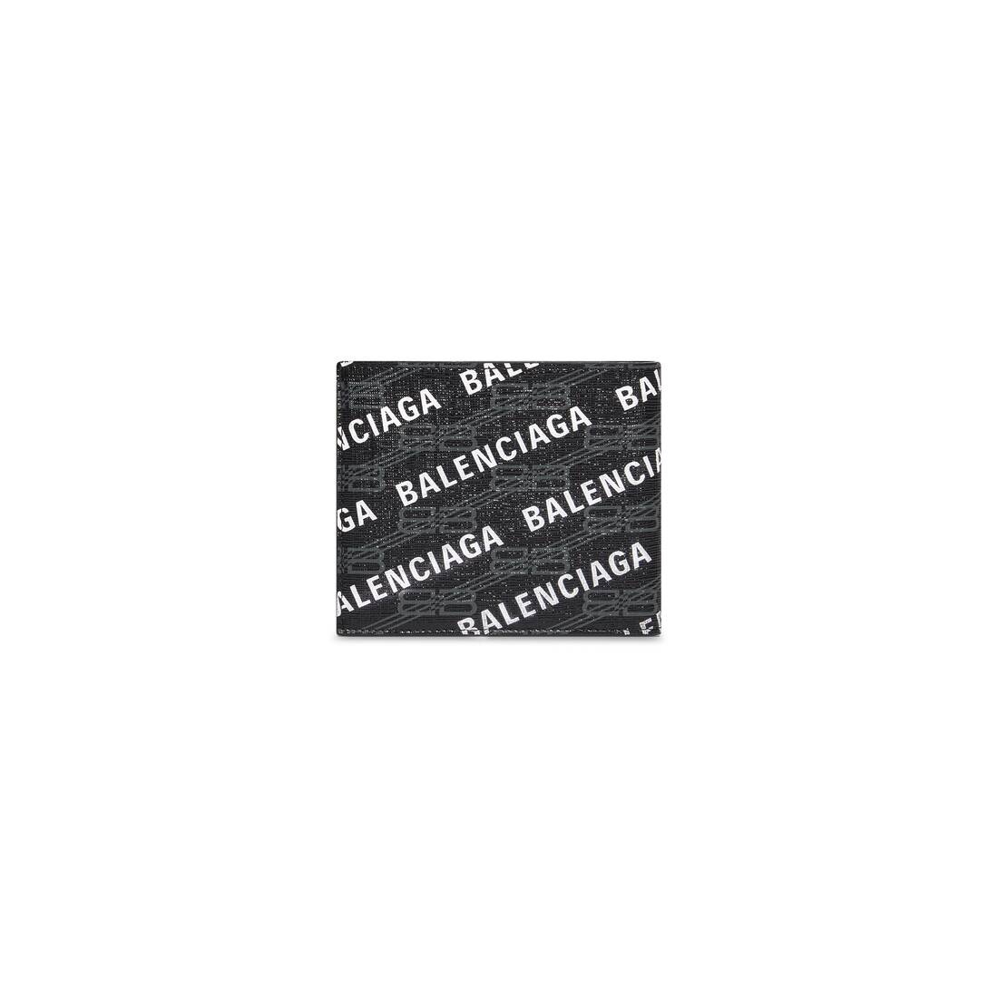 signature square folded wallet bb monogram coated canvas and allover logo - 2