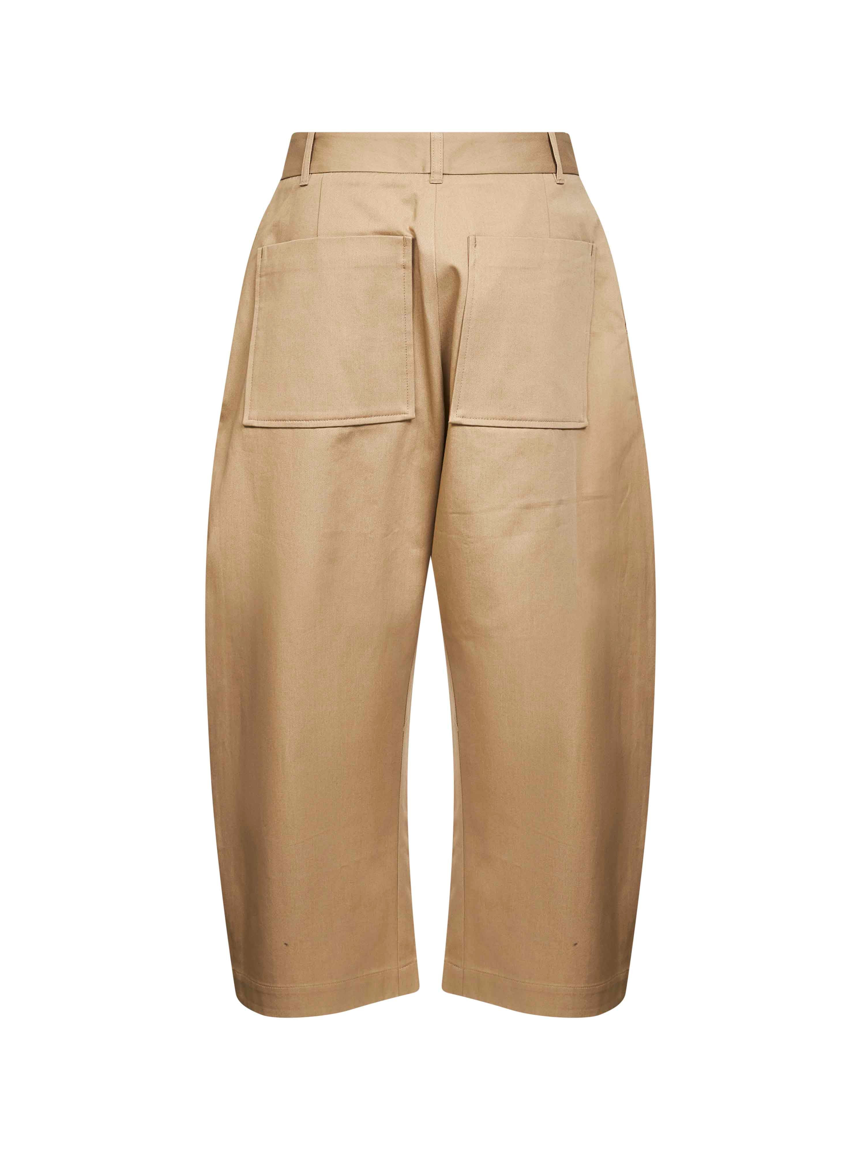 Beige twill Chalco cropped trousers - 2