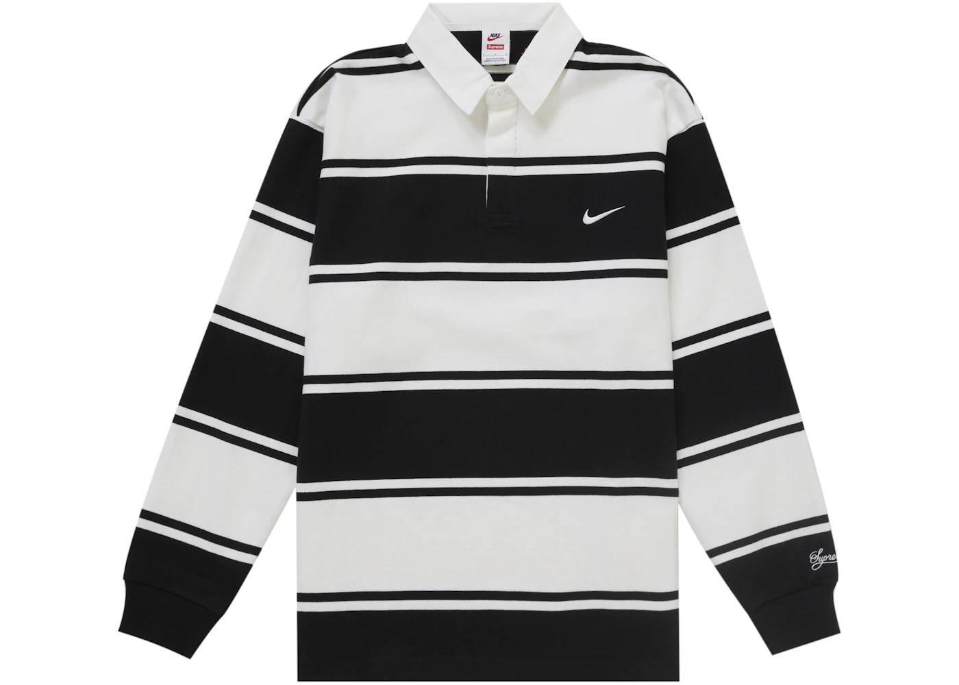 Supreme Nike Stripe Rugby Black - 1