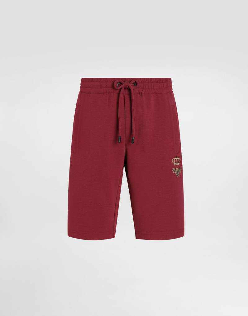 Jersey jogging shorts with embroidery 1