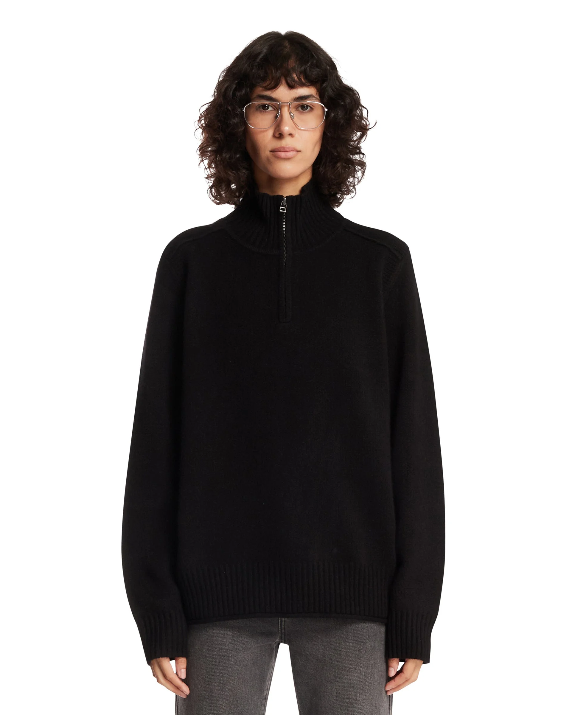 Black Half-Zip Sweater - 1