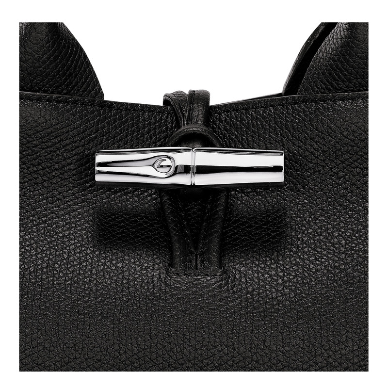 Le Roseau S Handbag Black - Leather 6