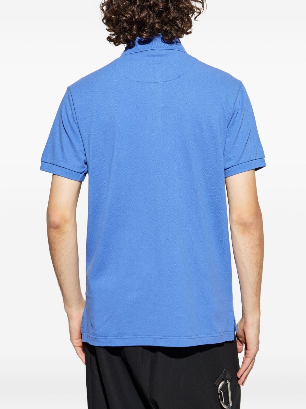 Pegaso-motif cotton polo shirt - 4