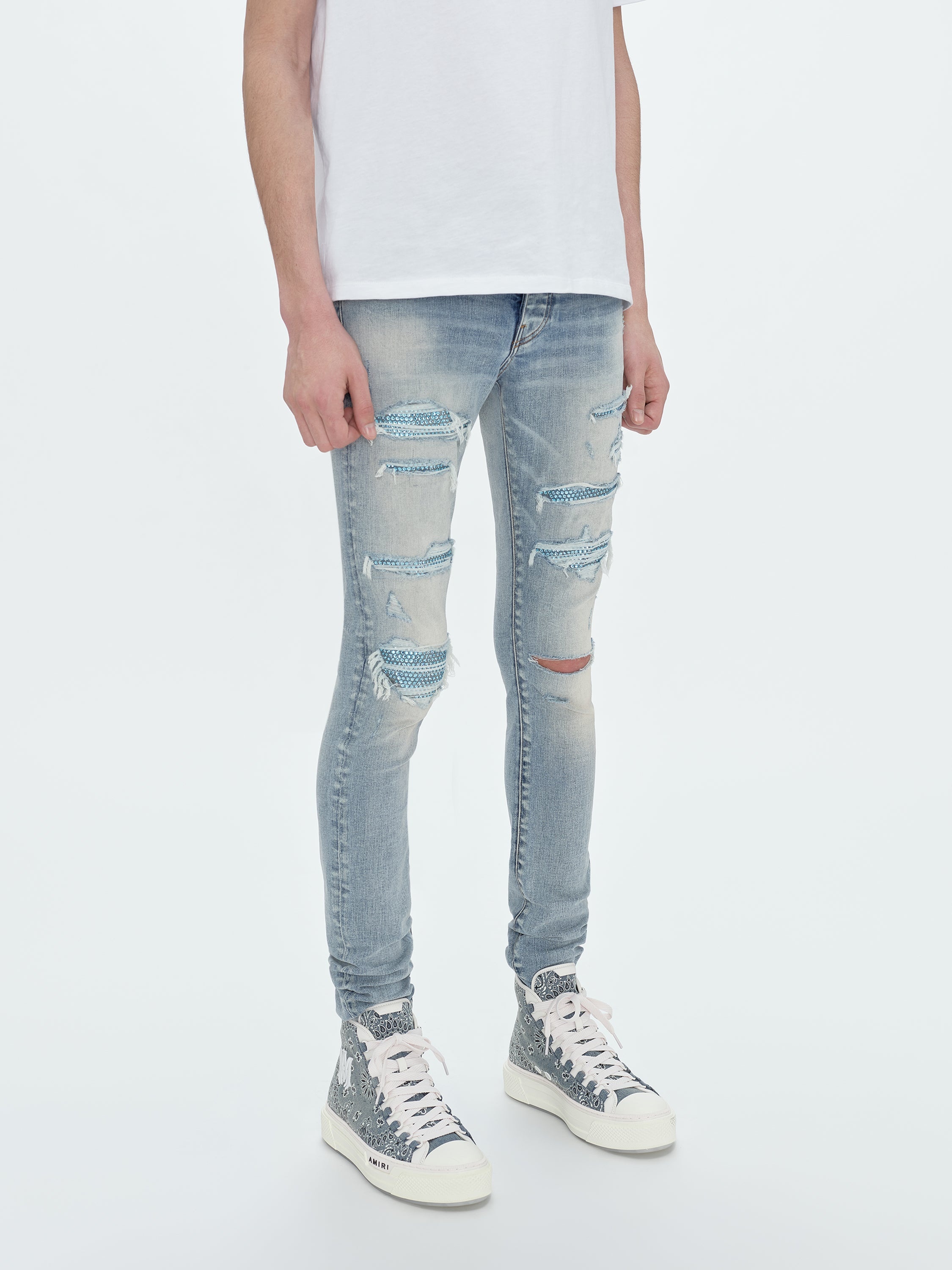 AMIRI アミリ Crystal Thrasher Jeans M Men's Amiri Crystal Thrasher Jeans Stretch Denim Processing