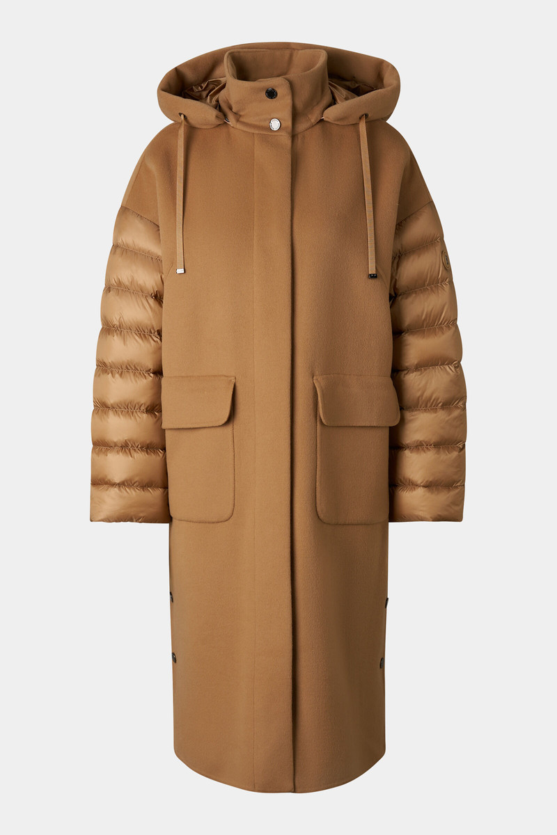 Trisha Reversible Down Coat in Camel 1