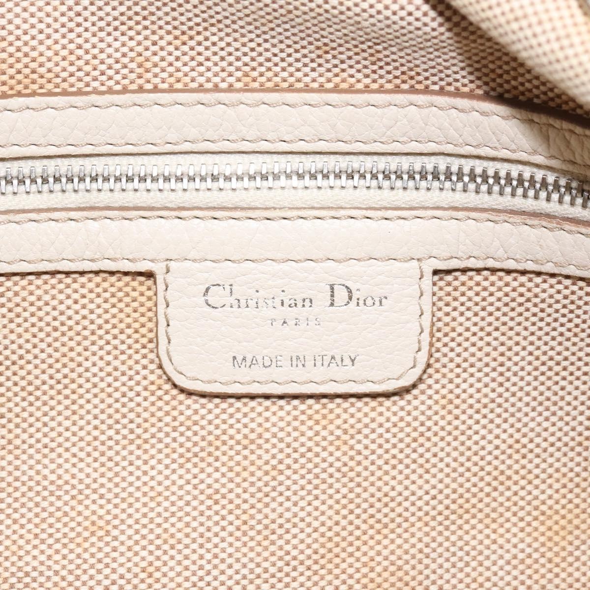 DIOR Canage Hand Bag Coated Canvas Beige Silver - 16