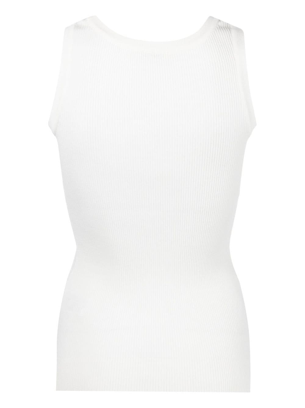 sleeveless cotton knitted top - 2