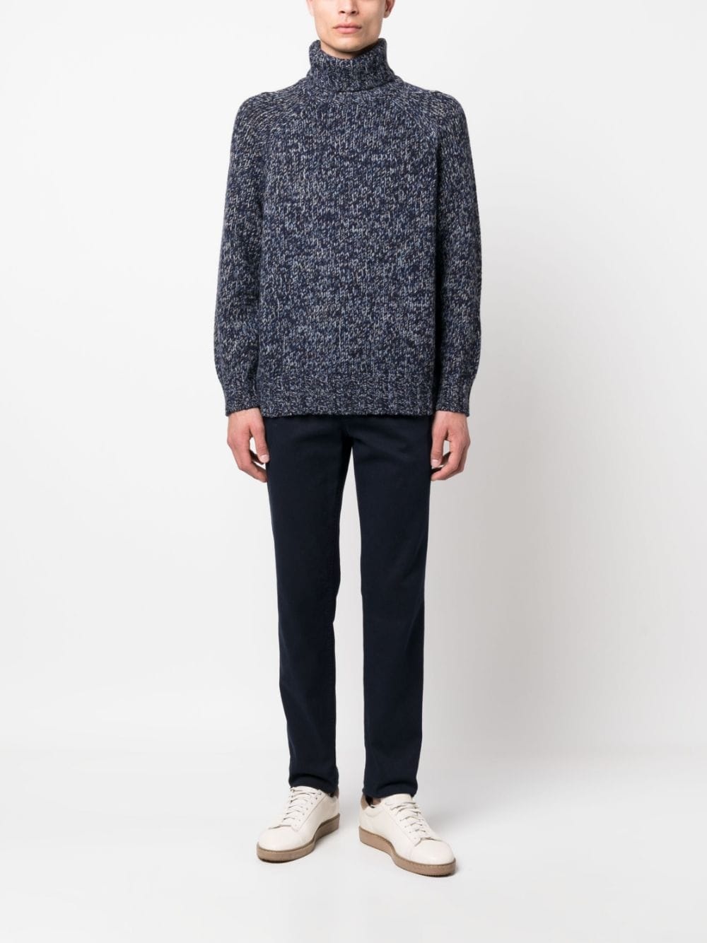 mélange high-neck thick-knit jumper - 2