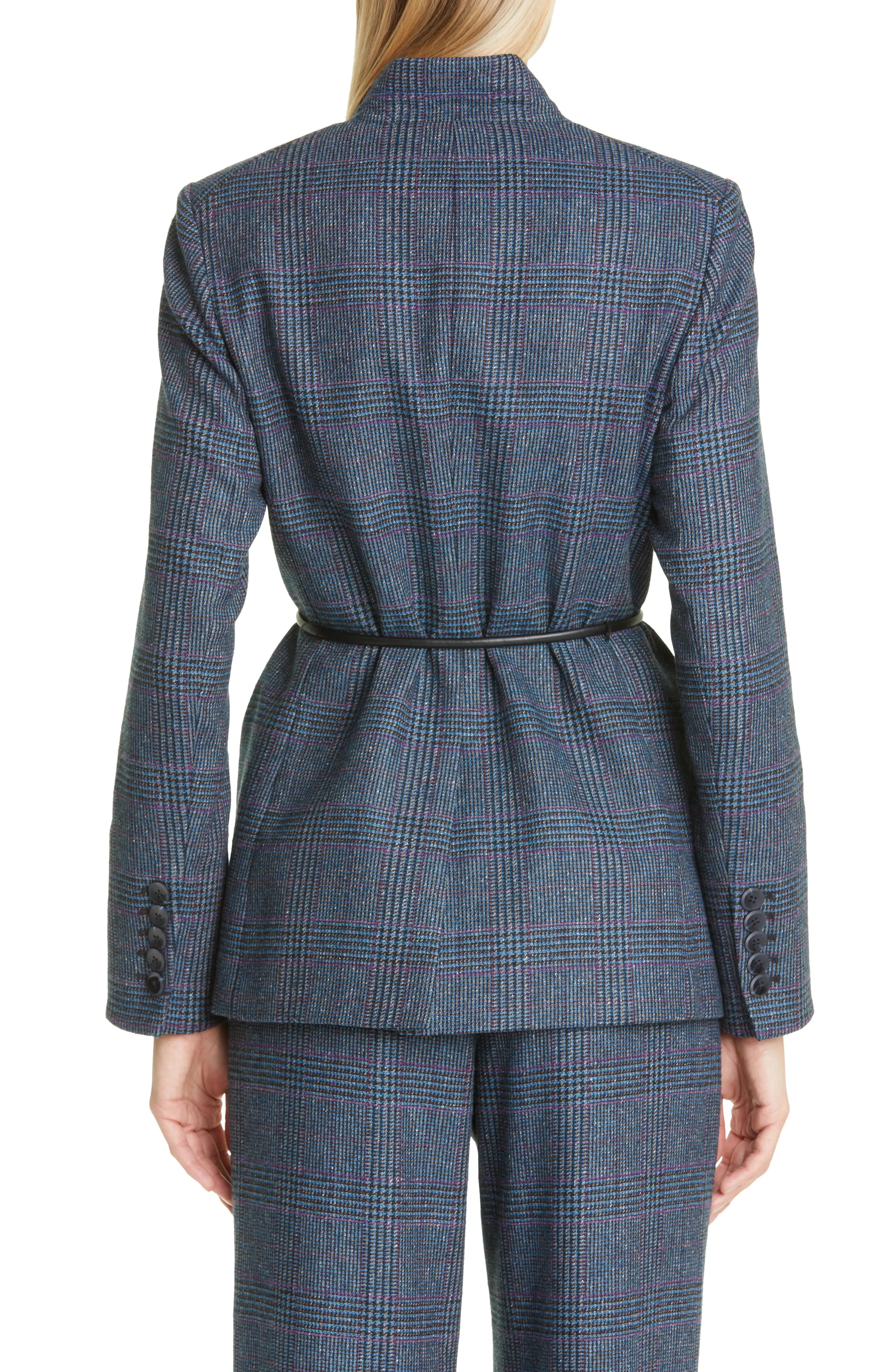 Wilshire Plaid Belted Dickey Jacket - 5