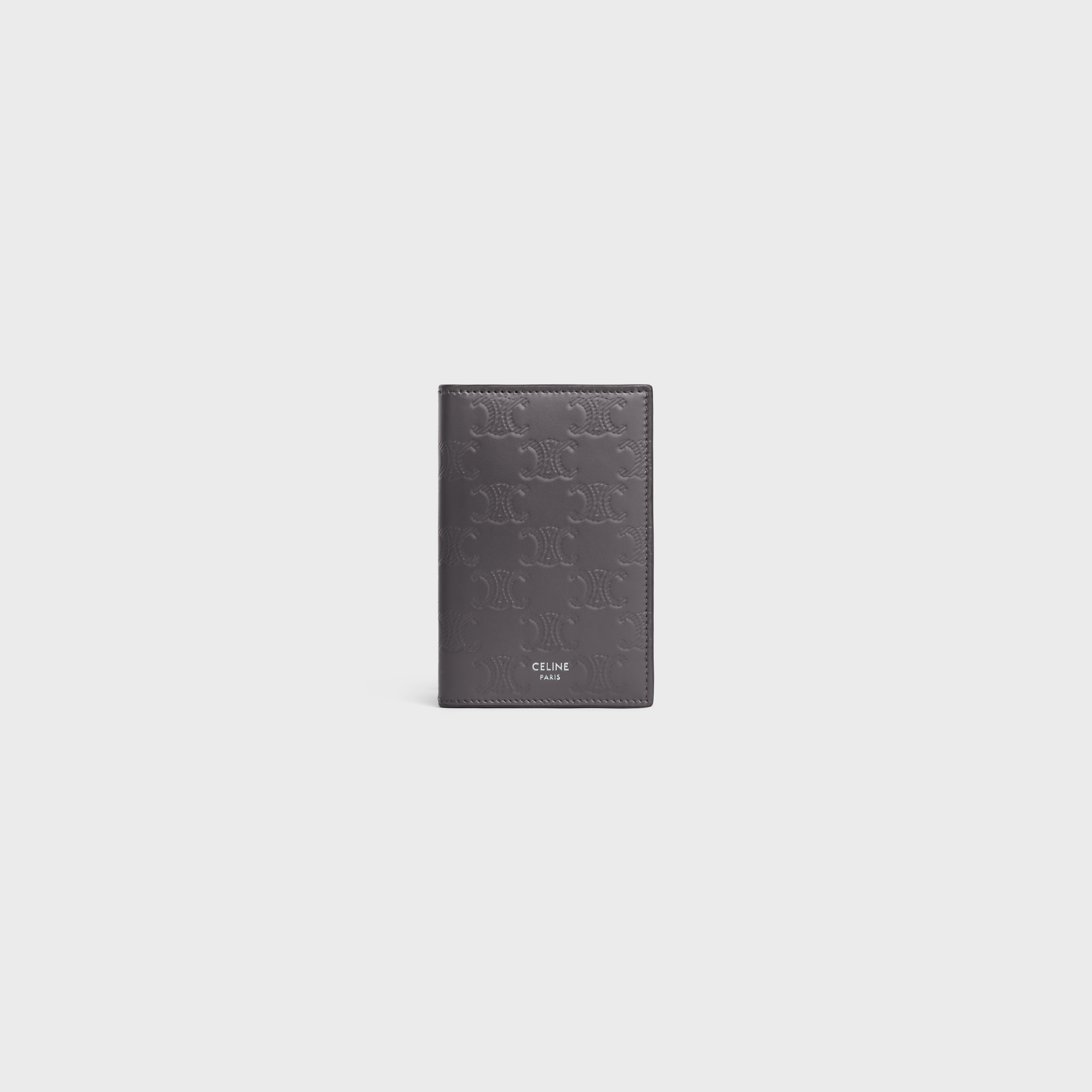 VERTICAL CARD HOLDER in Calfskin with triomphe embossed - 1