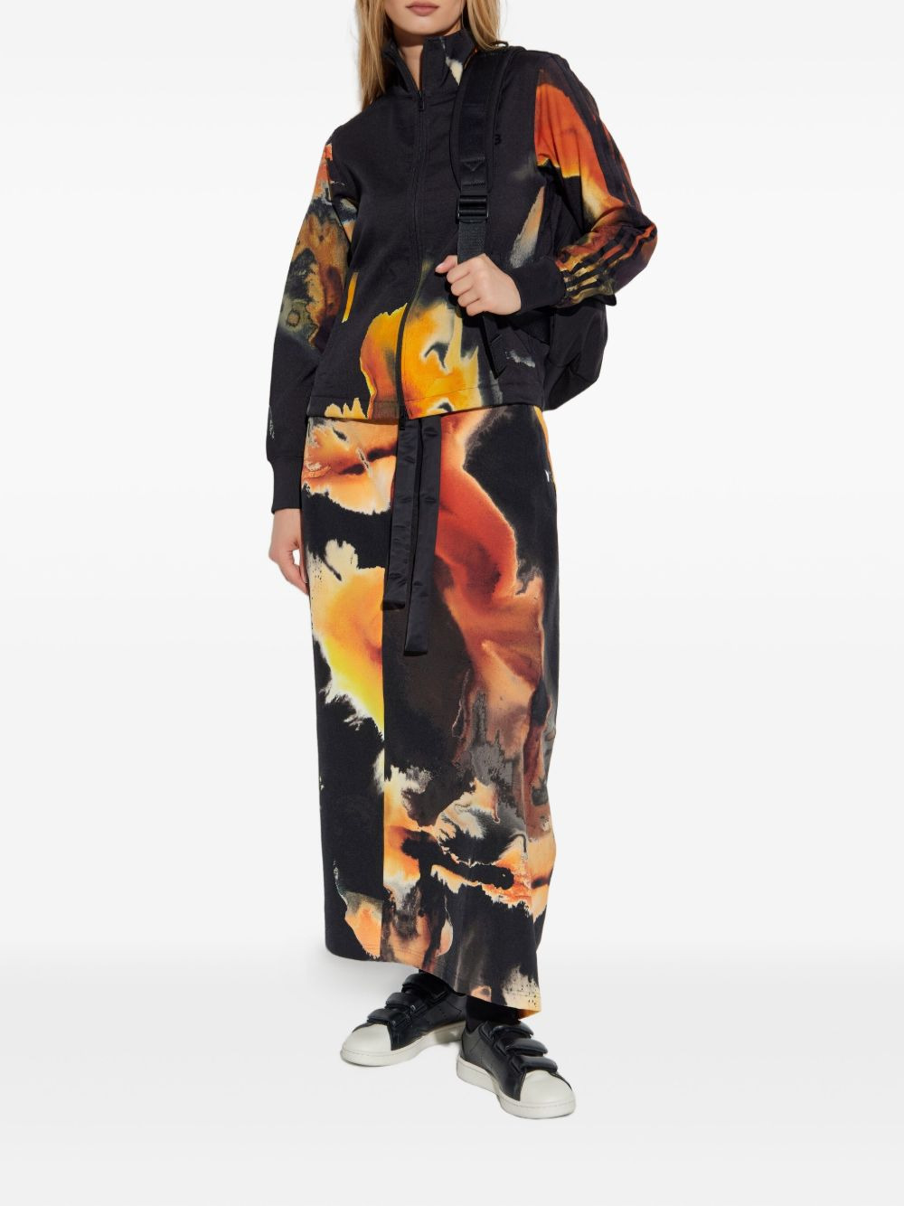 abstract-print zip-up jacket - 2
