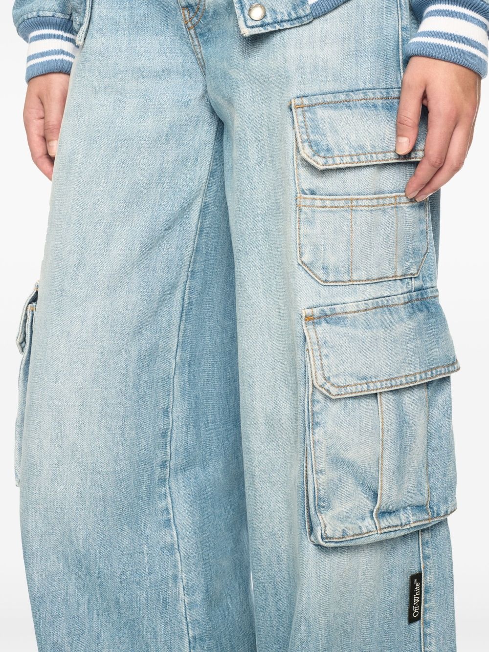 wide-leg cargo jeans - 5