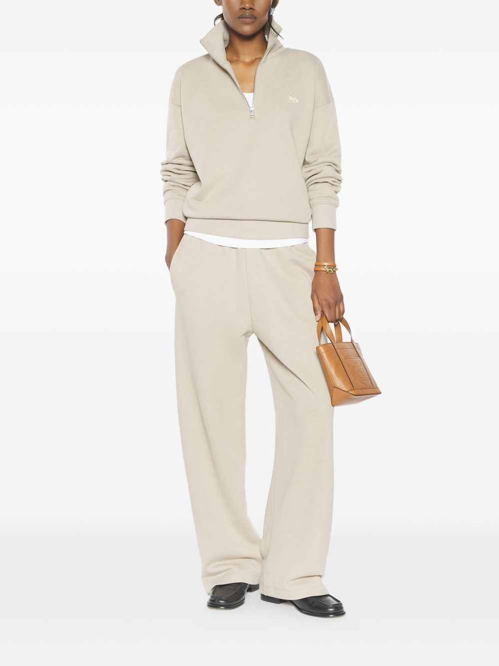 Profile Fox-embroidered half-zip sweatshirt - 2