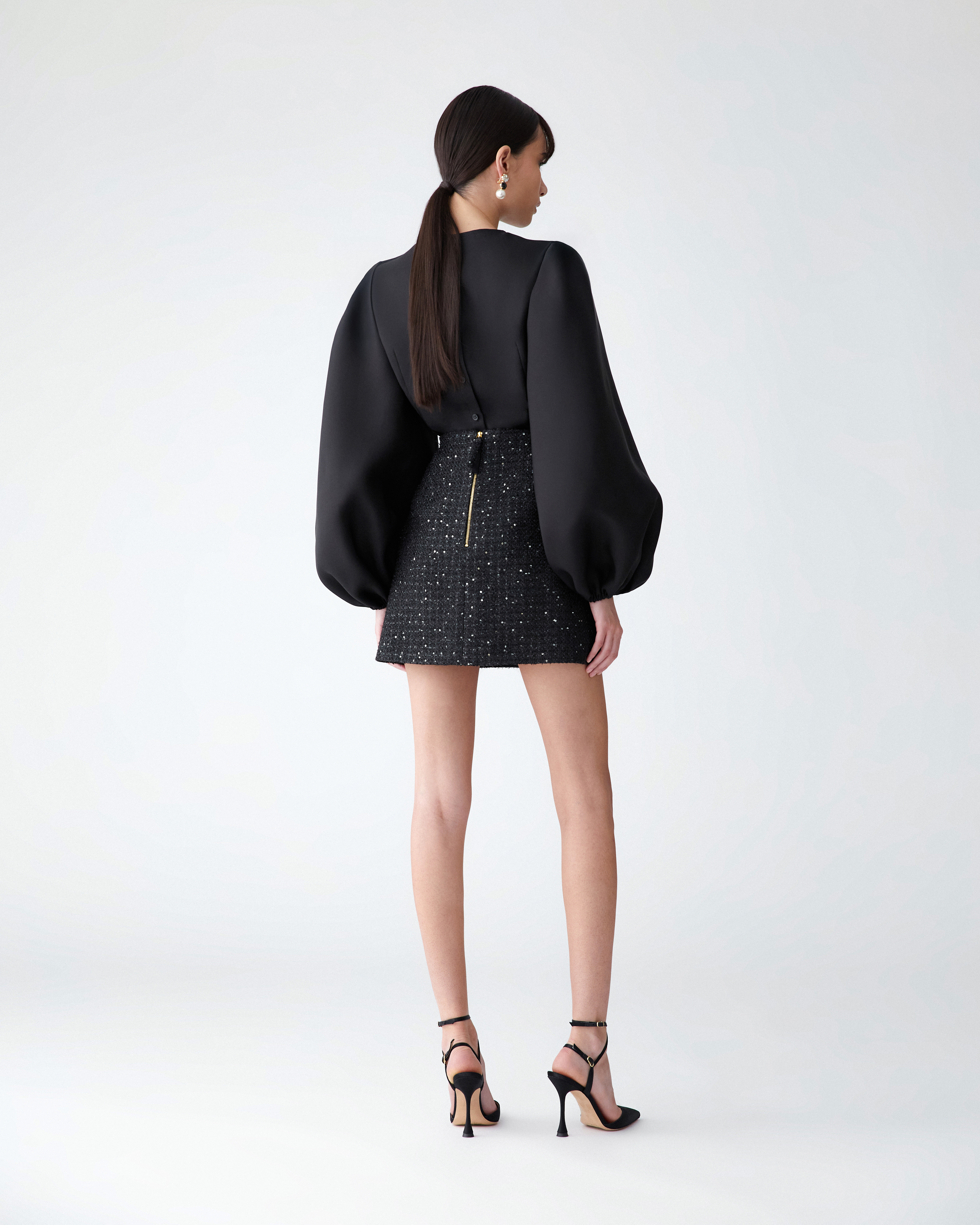 Puff-Sleeve Gazar Shirt - 3