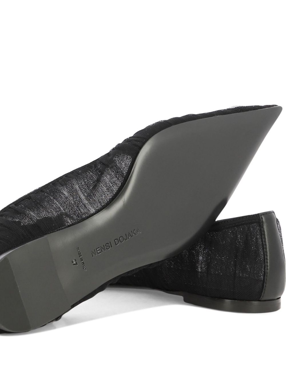 pointed-toe mesh ballerina shoes - 9