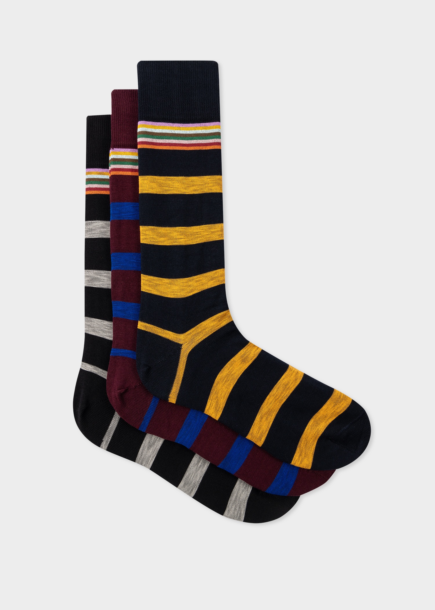 Marl Stripe Socks Three Pack - 1