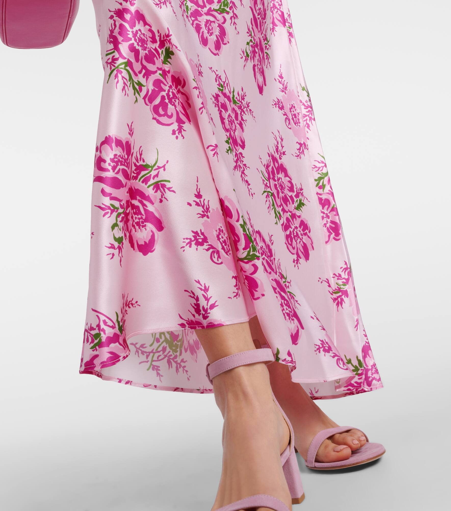Floral-appliqué silk maxi dress - 5