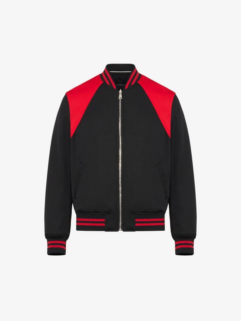 Men's Reversible Harness Bomber Jacket in Black - 1