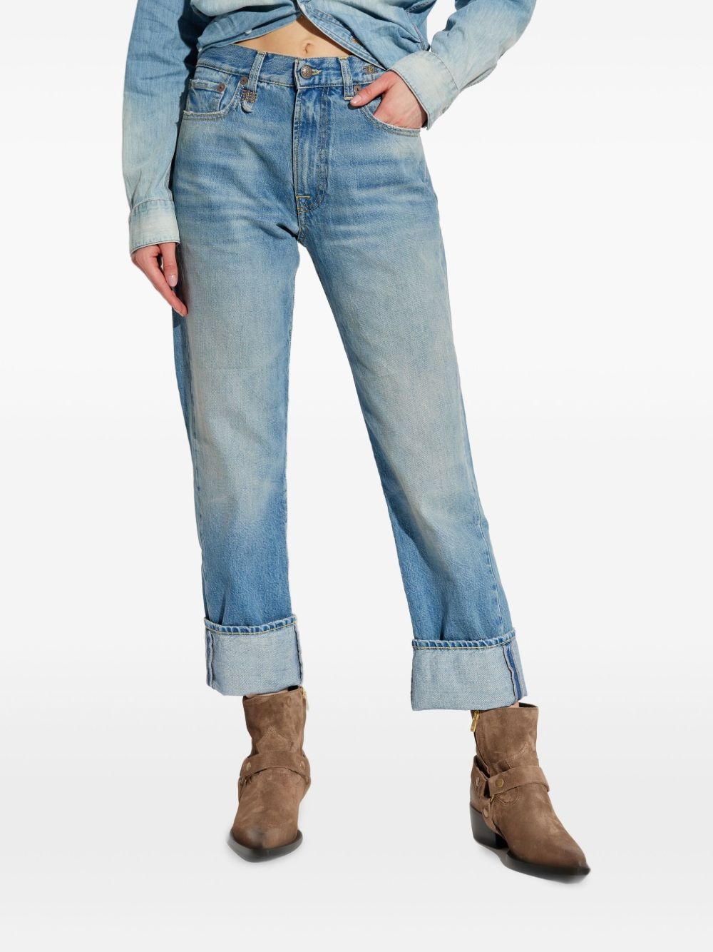 folded-edge jeans - 3