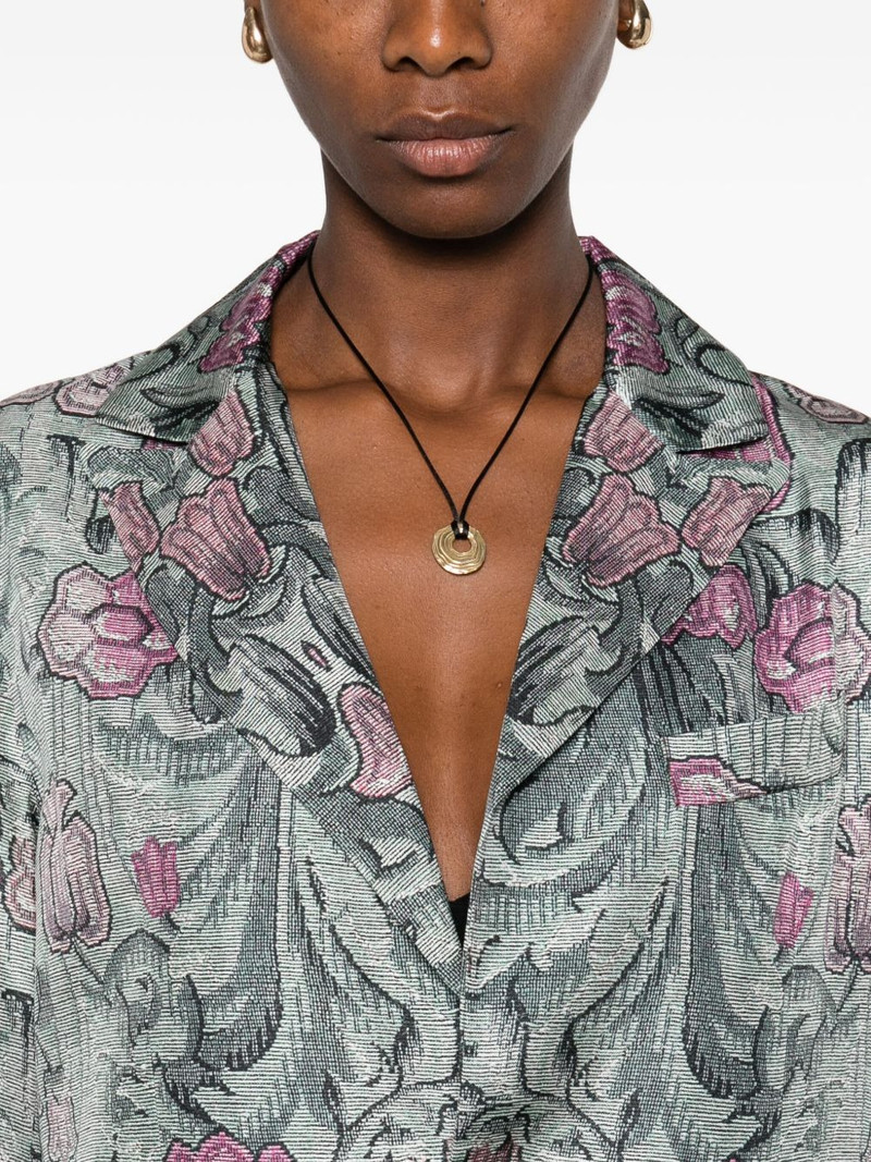 floral-pattern embellished coat 5