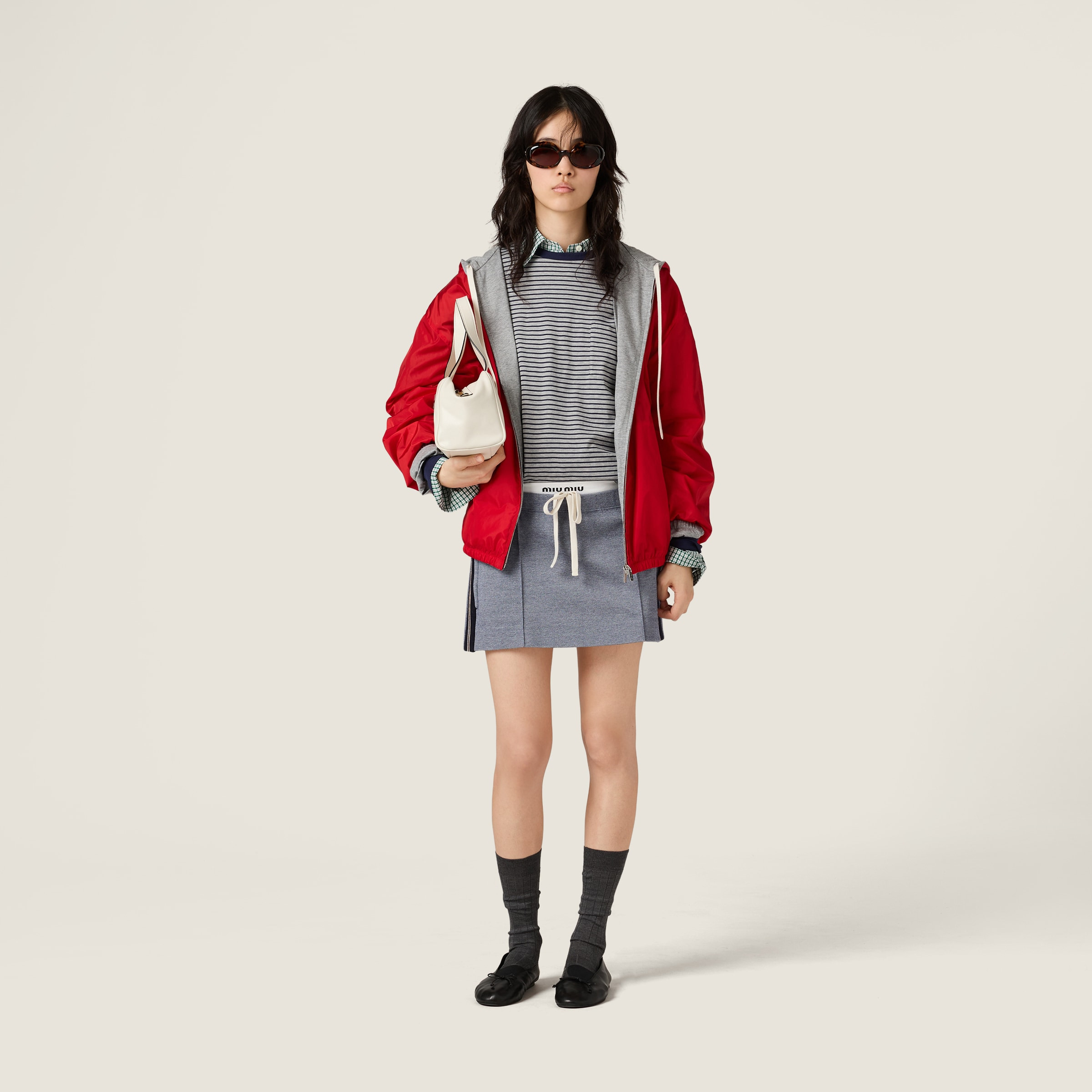 Reversible technical fabric and jersey blouson jacket - 2