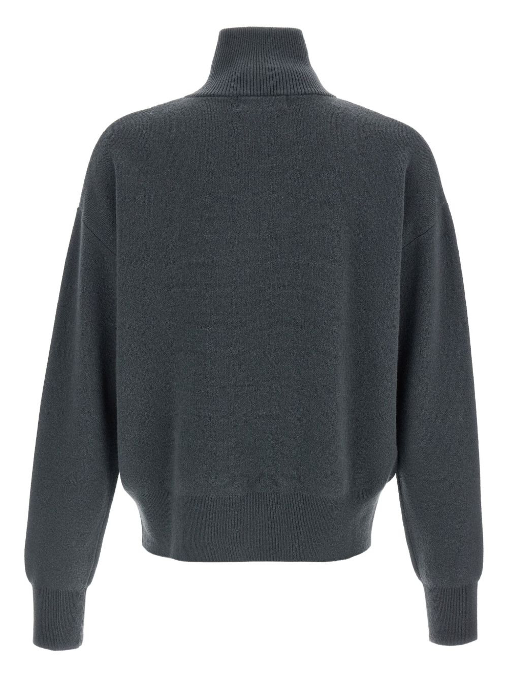 high-neck zip-front cardigan - 2