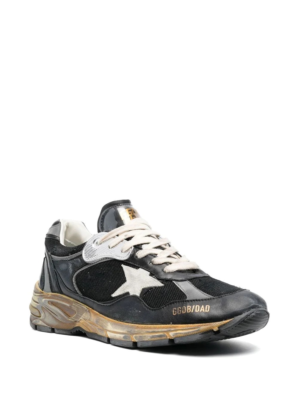 star-patch lace-up sneakers - 2