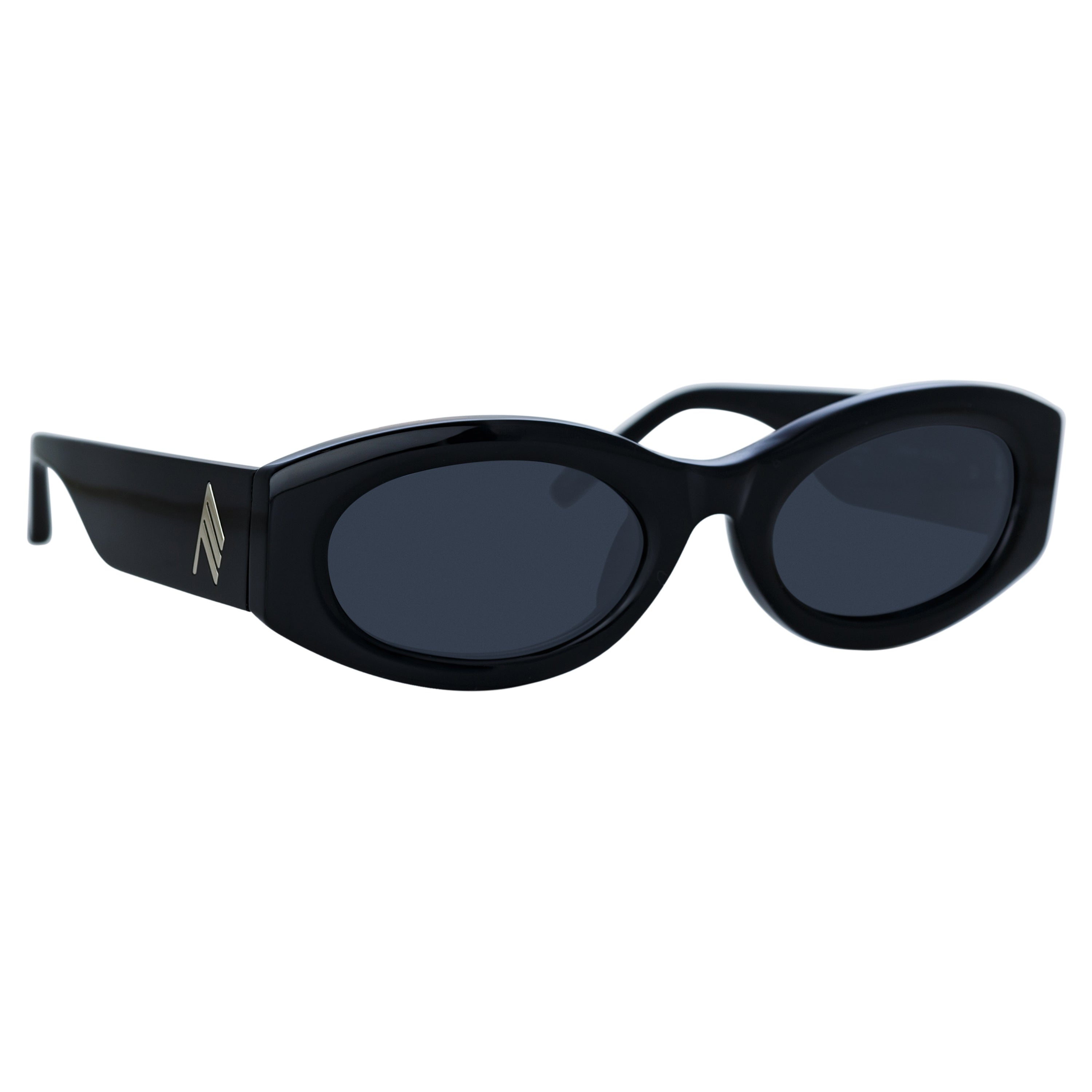 THE ATTICO BERTA OVAL SUNGLASSES IN BLACK - 2