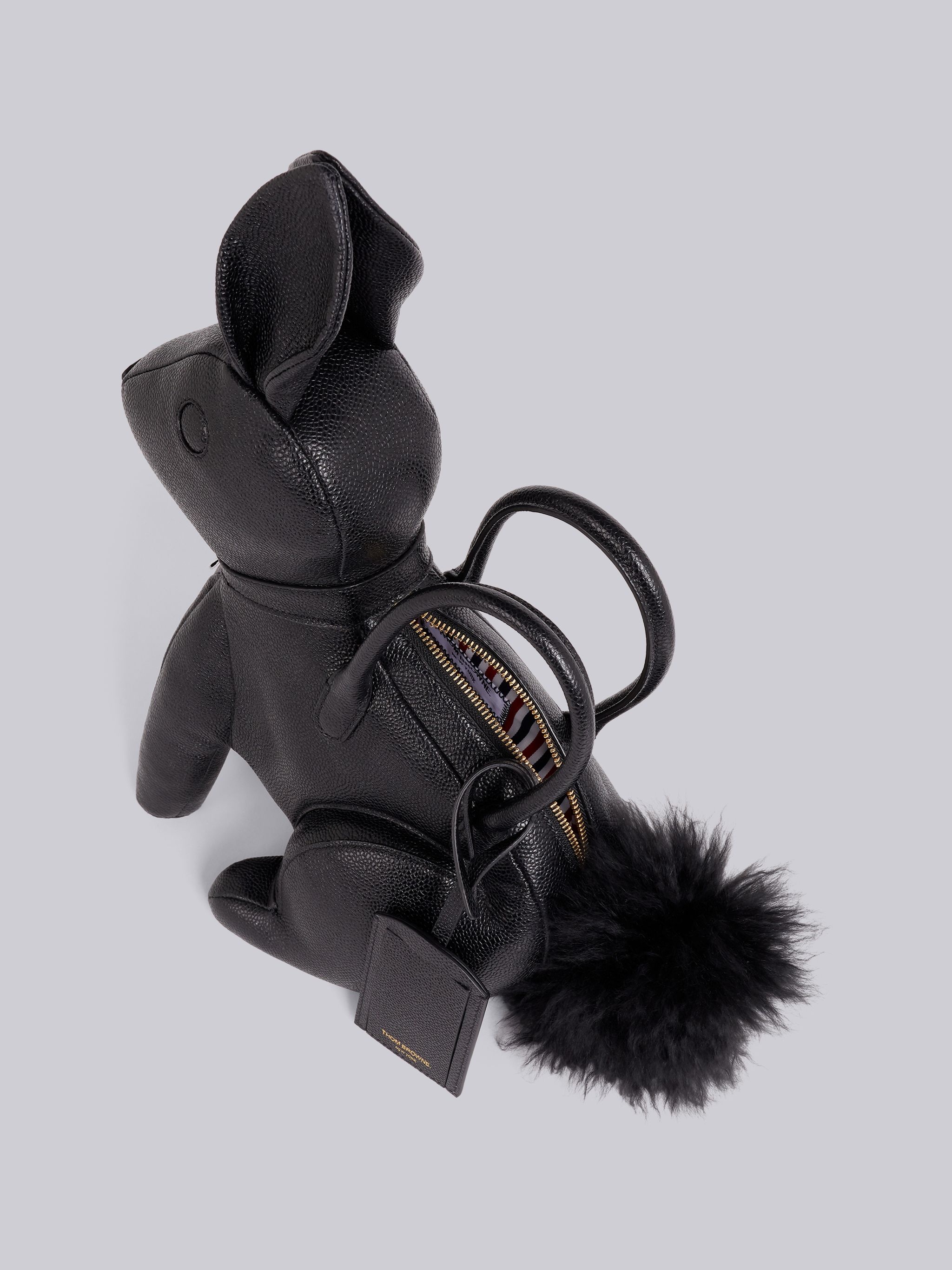 Black Pebbled Calfskin Rabbit Bag - 5