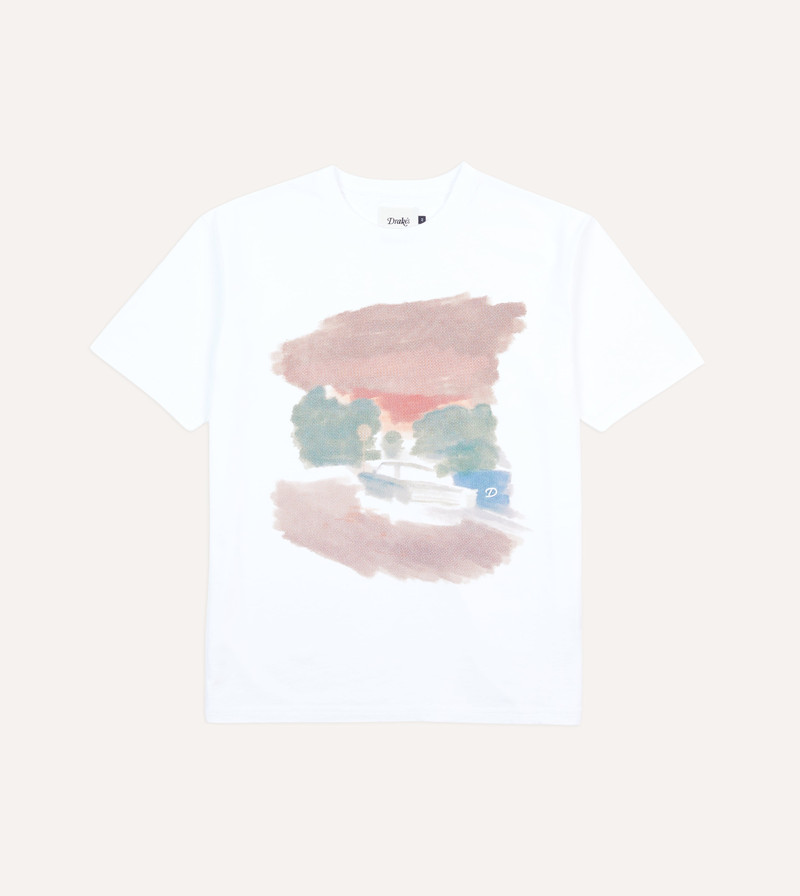 White Street Print Short-Sleeve Hiking T-Shirt 1