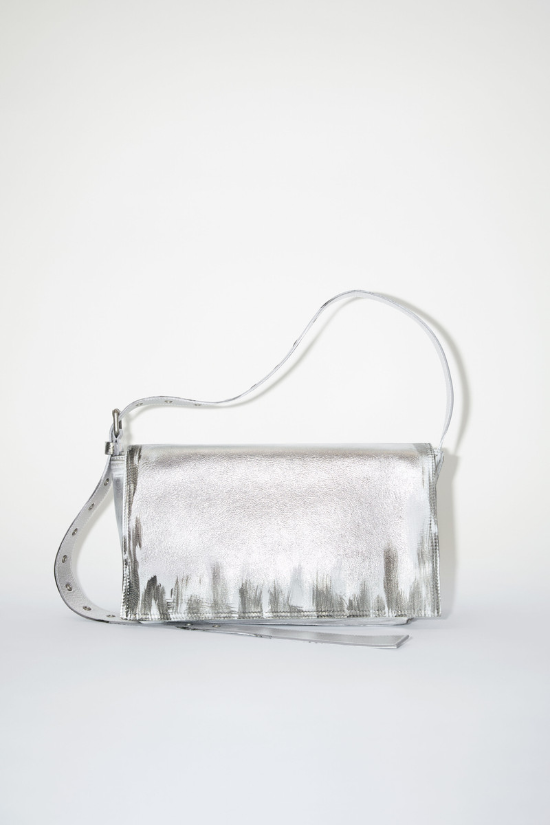 Leather shoulder bag - Silver 1